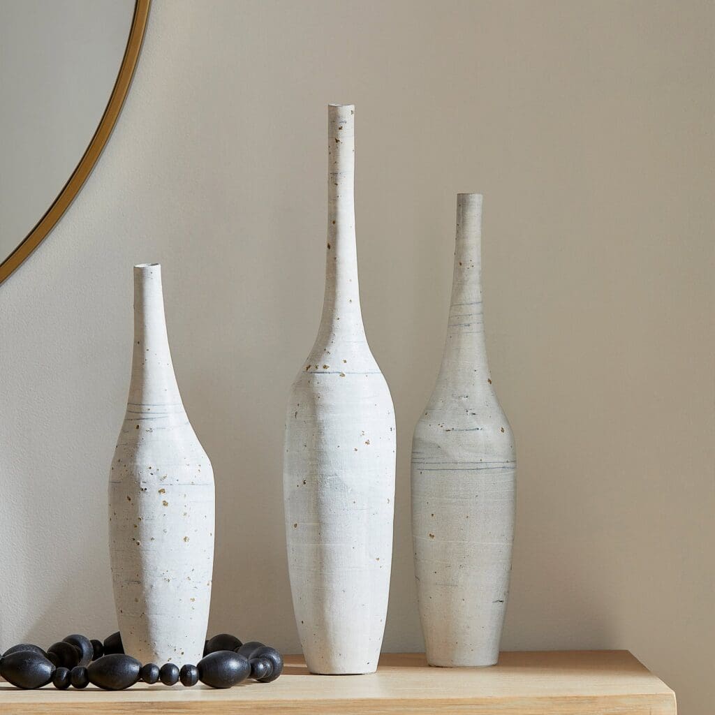 Cyan Design 11408 Gannet Vase - Small Off White Ceramic Home Decor for Living Room, Dining Table & Wedding Centerpieces
