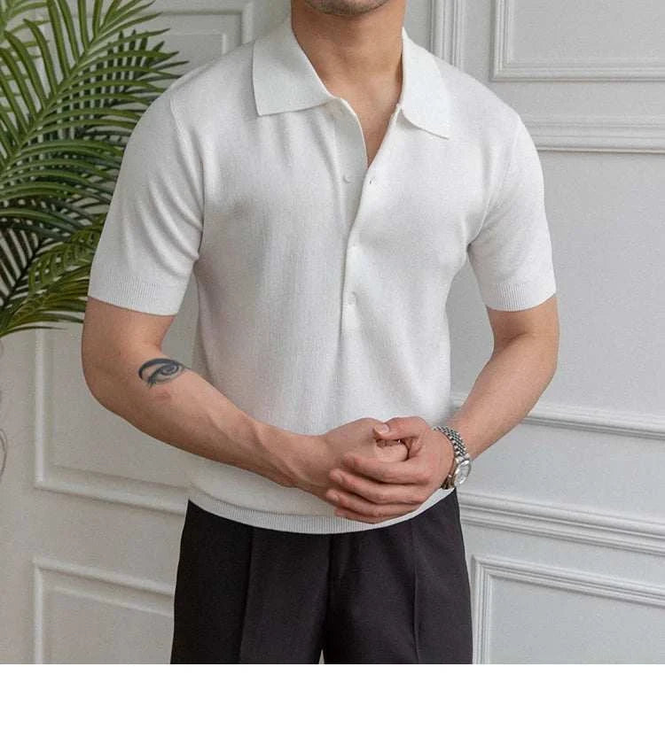 Premium British Polo Shirt for Men - Classic Casual Cotton Knit Top for Golf, Work & Everyday Wear