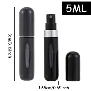 WENGONVILA 3-Pack 6ml Refillable Travel Perfume Atomizer Bottles - Portable Mini Spray Bottles for Perfume & Aftershave with Funnel (Multi Color) | Perfect for Air Travel, Gym Bag & On-The-Go Fragrance Touch Ups