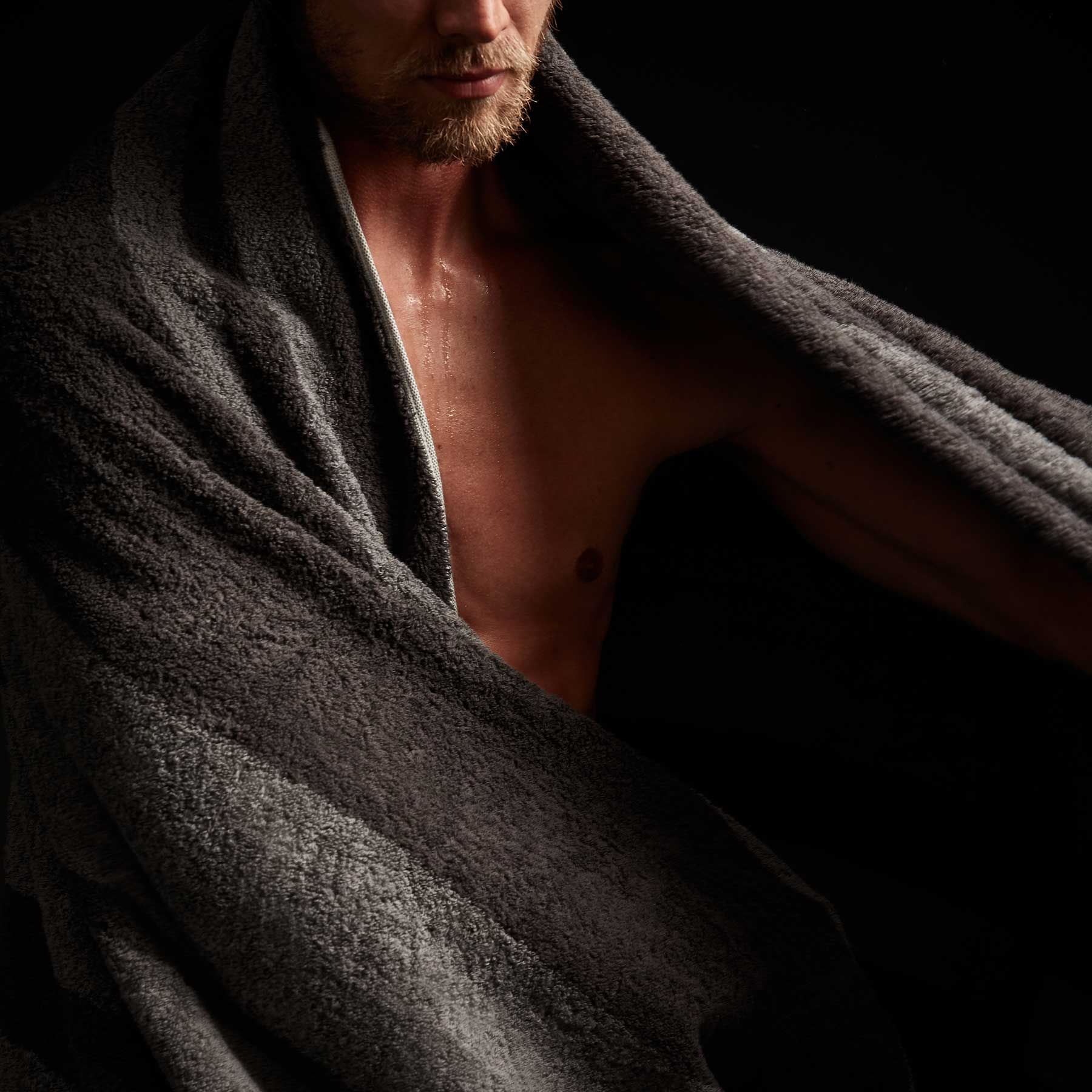 Premium Wide Stripe Beach Towel - Slate & Raccoon Grey - Soft, Quick-Dry & Oversized for Pool, Sand & Sunbathing