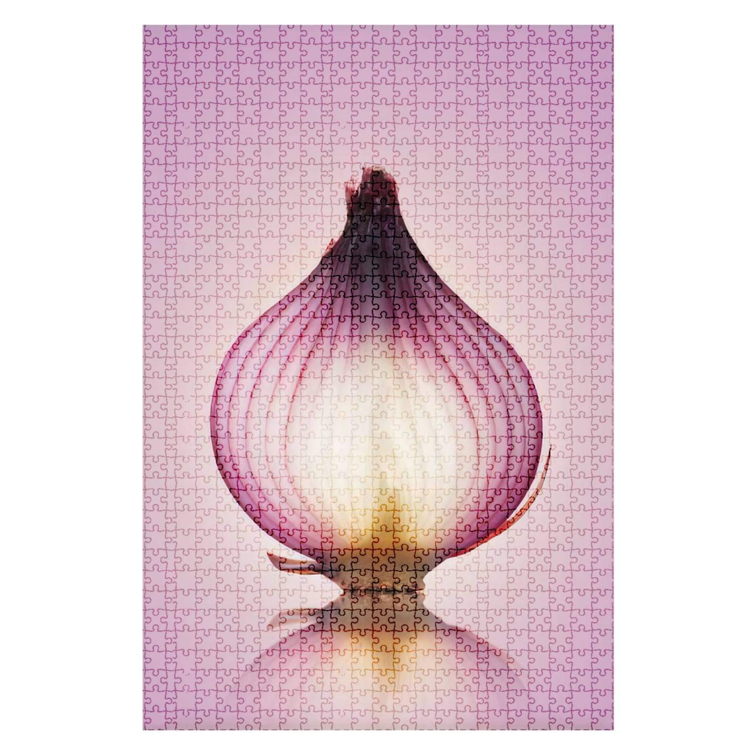 1000-Piece Wooden Jigsaw Puzzle - Red Onion Translucent Layers with Reflections | Fun & Challenging Board Game for Adults & Kids | Large DIY Educational Toy Gift for Home Decor & Family Game Night