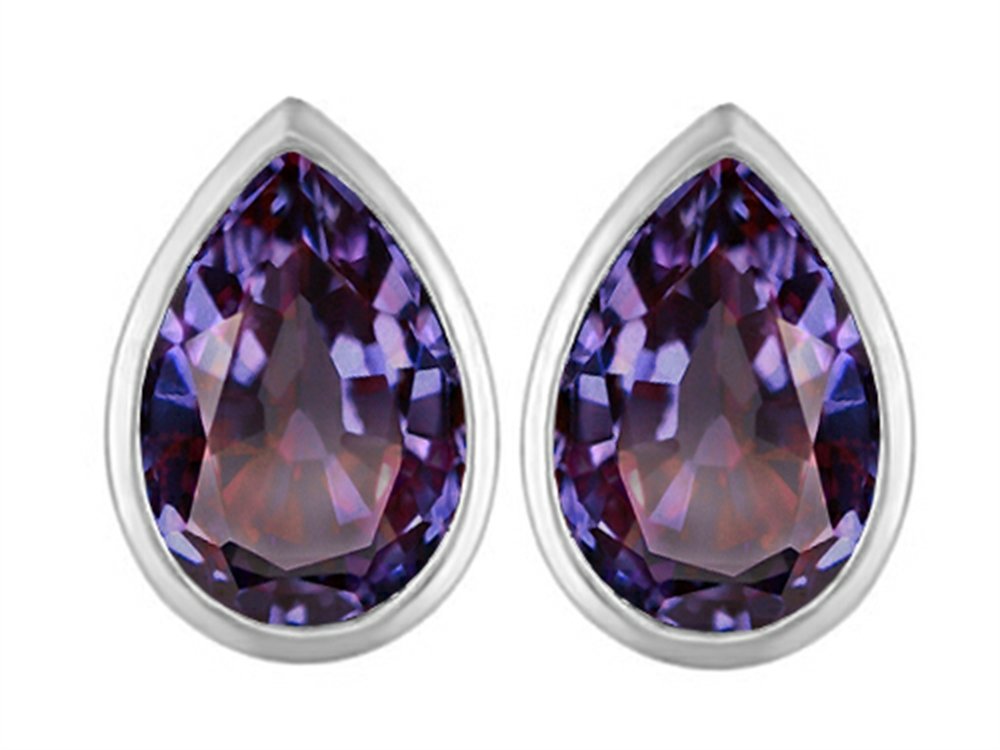 Star K Sterling Silver 9x6mm Pear Shape Stud Earrings - Elegant Dangle Earrings for Women, Perfect for Weddings, Parties & Everyday Wear