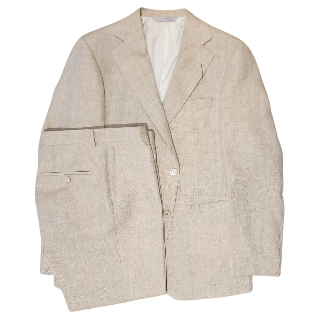 Stylish Two-Button Linen Suit for Men - Breathable Summer Wedding & Business Attire - Perfect for Formal Events, Office Wear & Special Occasions