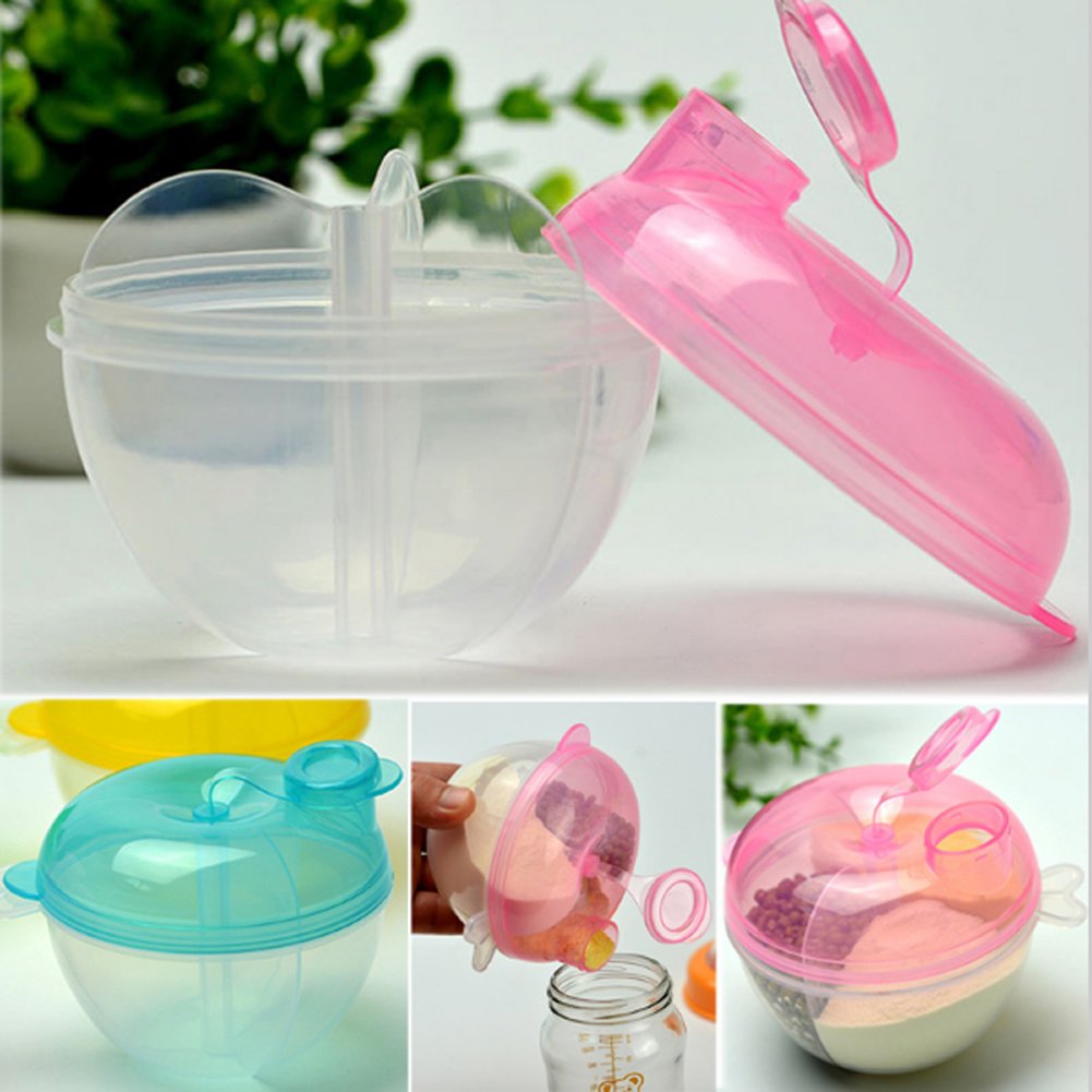 3-Compartment Baby Milk Powder Dispenser - Leak-Proof, Non-Spill Formula Container with 3 Color Options | Perfect for Travel, Daycare & On-the-Go Feeding