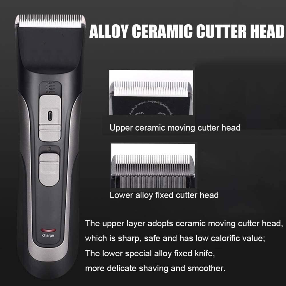 Professional Dog Clippers & Pet Grooming Kit - Low Noise Cordless Electric Hair Trimmer for Dogs, Cats & Small Animals - USB Rechargeable Quiet Clippers (Black) - Perfect for Home Grooming & Professional Pet Care