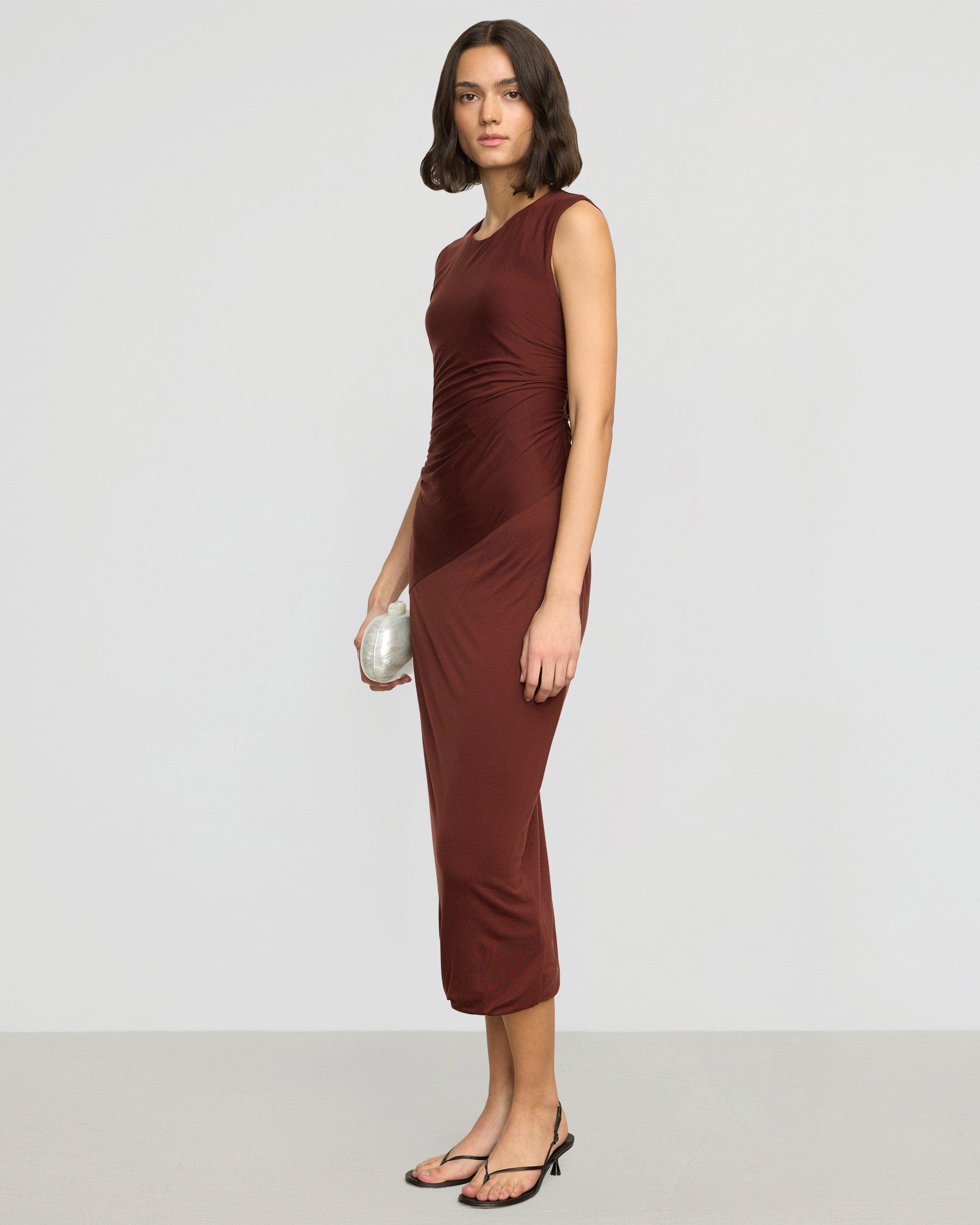 Rowena Twisted Tencel Jersey Dress - Women's Flowy Summer Dress with Side Twist Detail | Perfect for Beach Vacations, Date Nights & Casual Outings