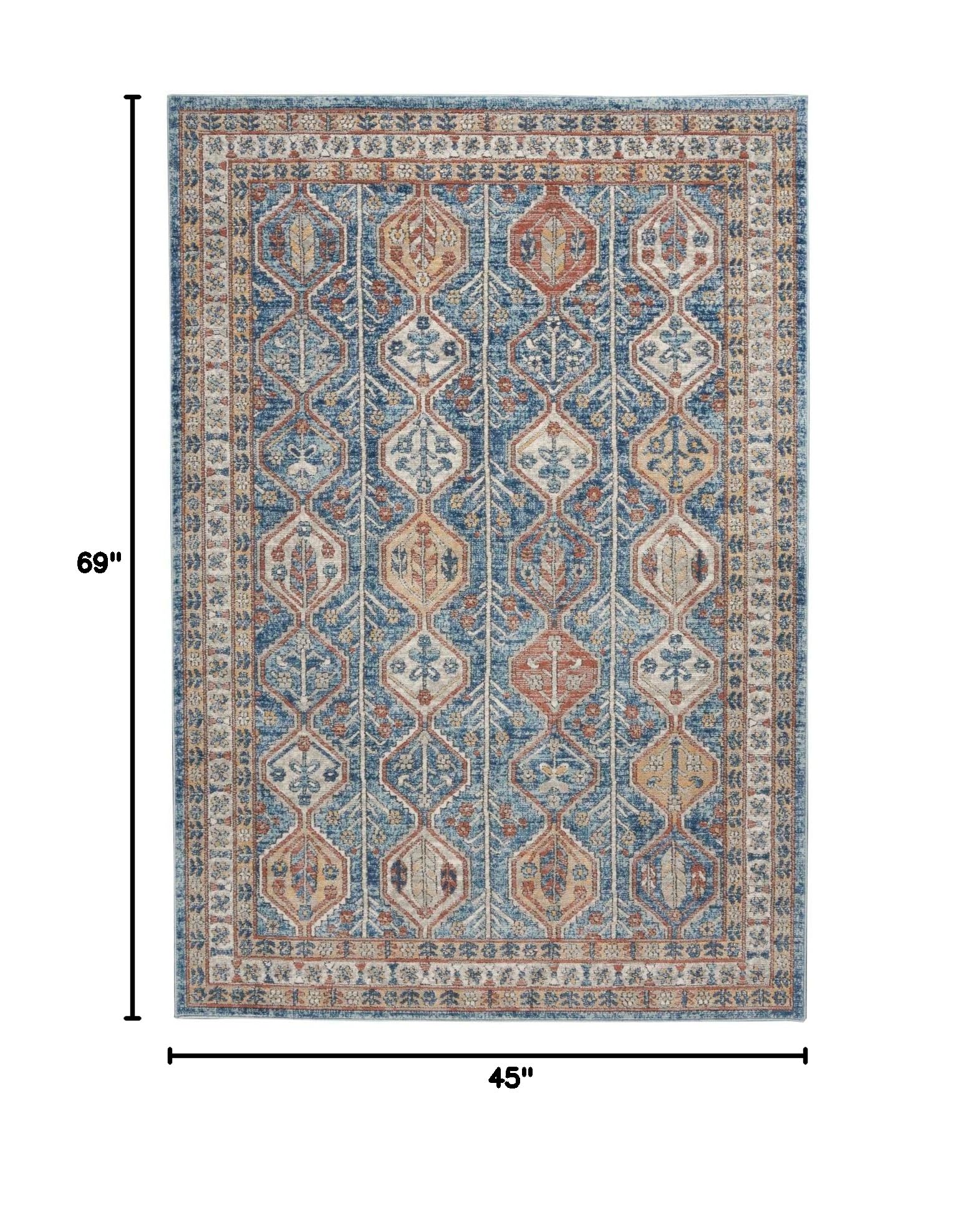 Nourison Concerto Bohemian Blue Multi 3'9