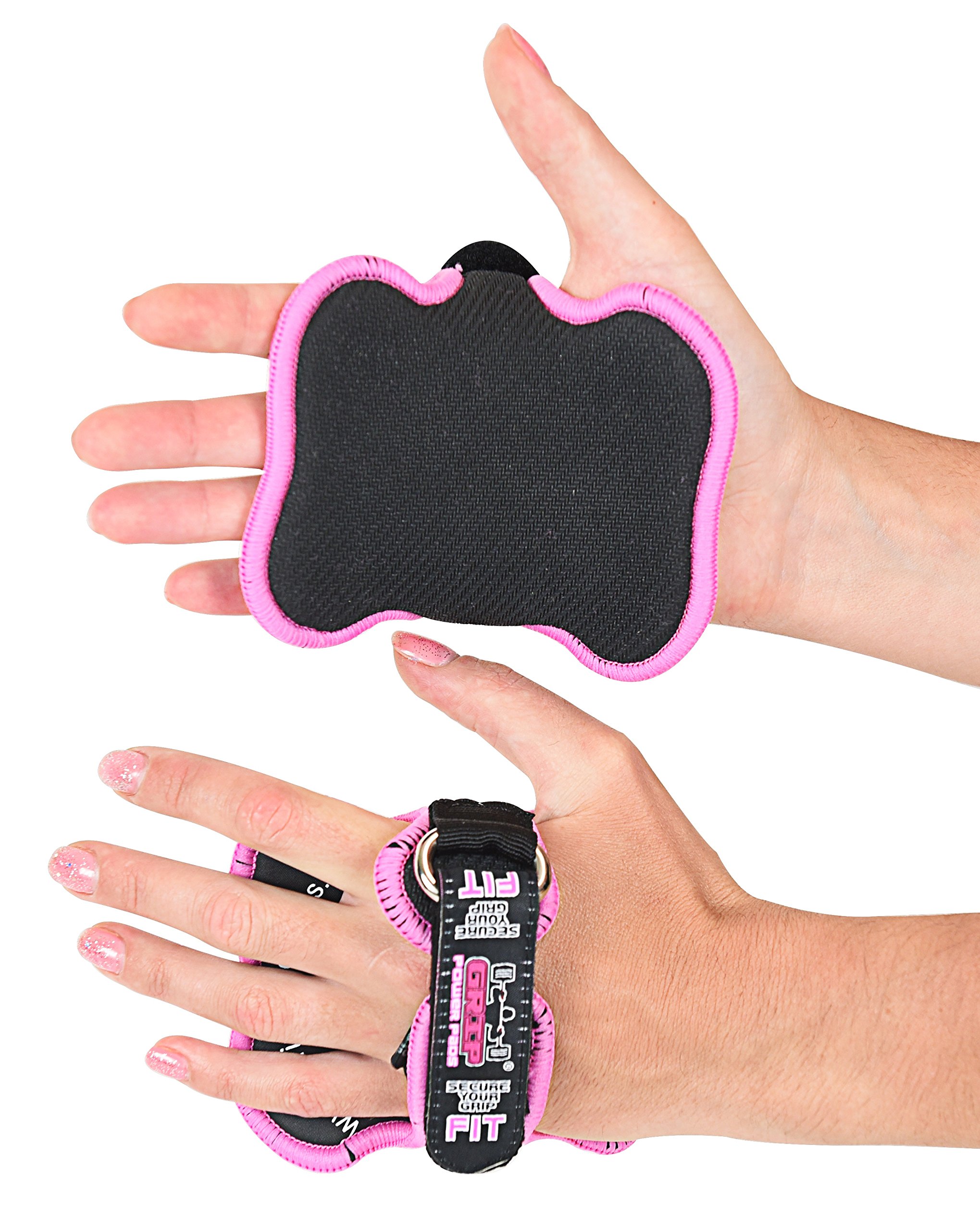 Women's Workout Gloves with Grip Power Pads - Best Alternative to Gym Gloves for Weight Lifting, CrossFit & Fitness Training (Pink) - Perfect for Gym, Home Workouts & Strength Training