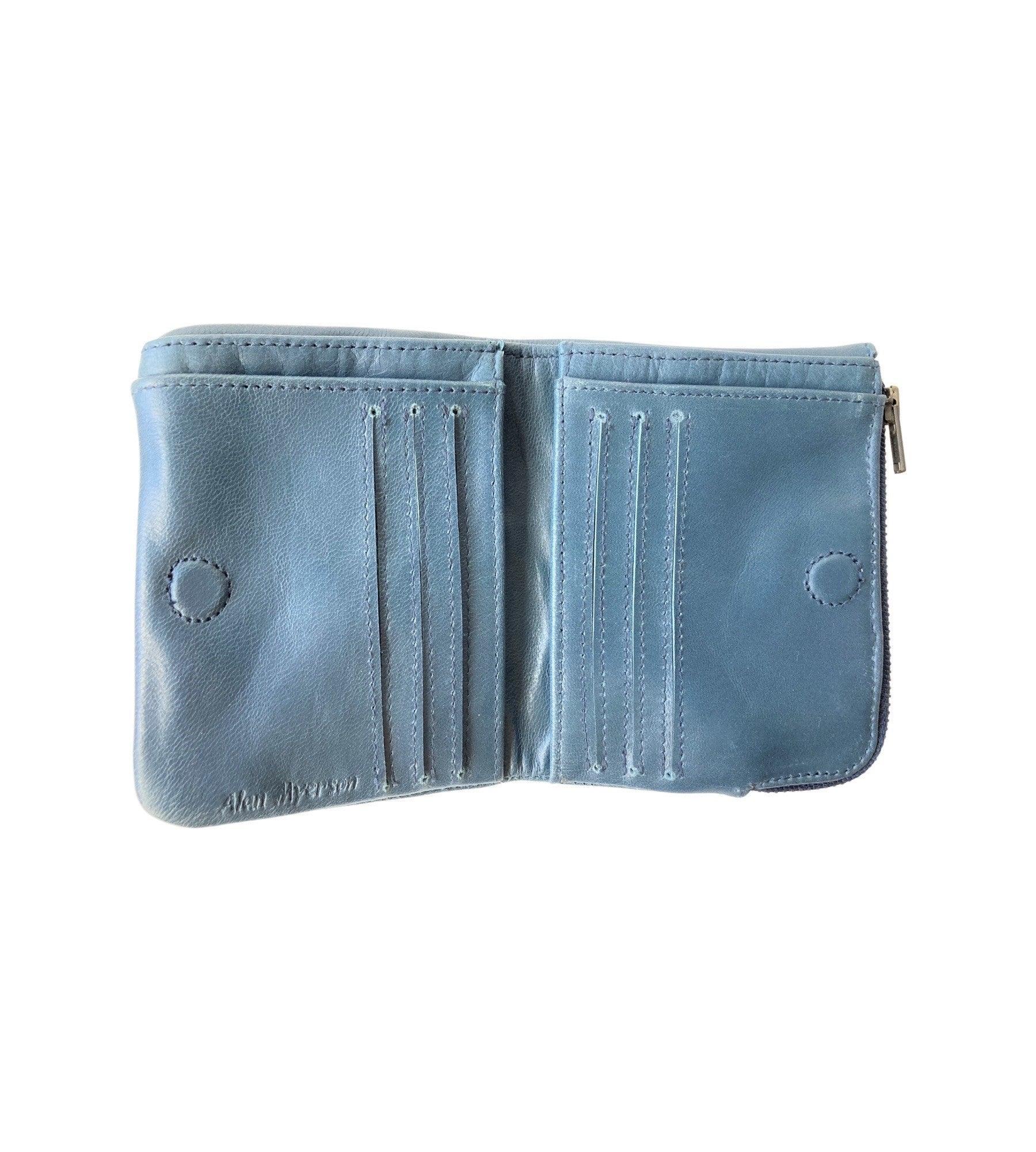 Marcel Wallet for Women & Men - Blue Jean Genuine Leather Slim Minimalist RFID Blocking - Perfect for Travel, Business & Everyday Use