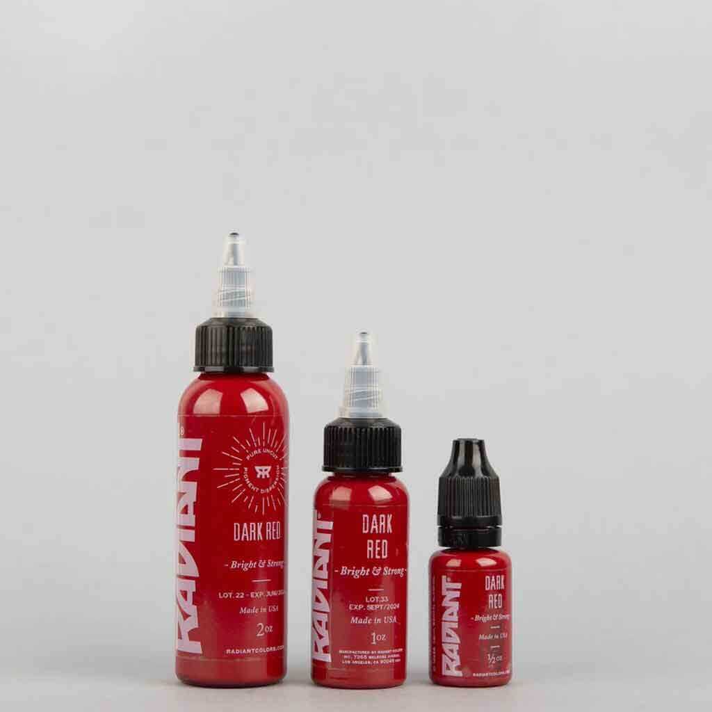 Premium Dark Red Radiant Tattoo Ink - 1 oz Bottle for Professional Tattoo Artists | Long-Lasting Vibrant Color | Ideal for Sleeves, Portraits & Body Art