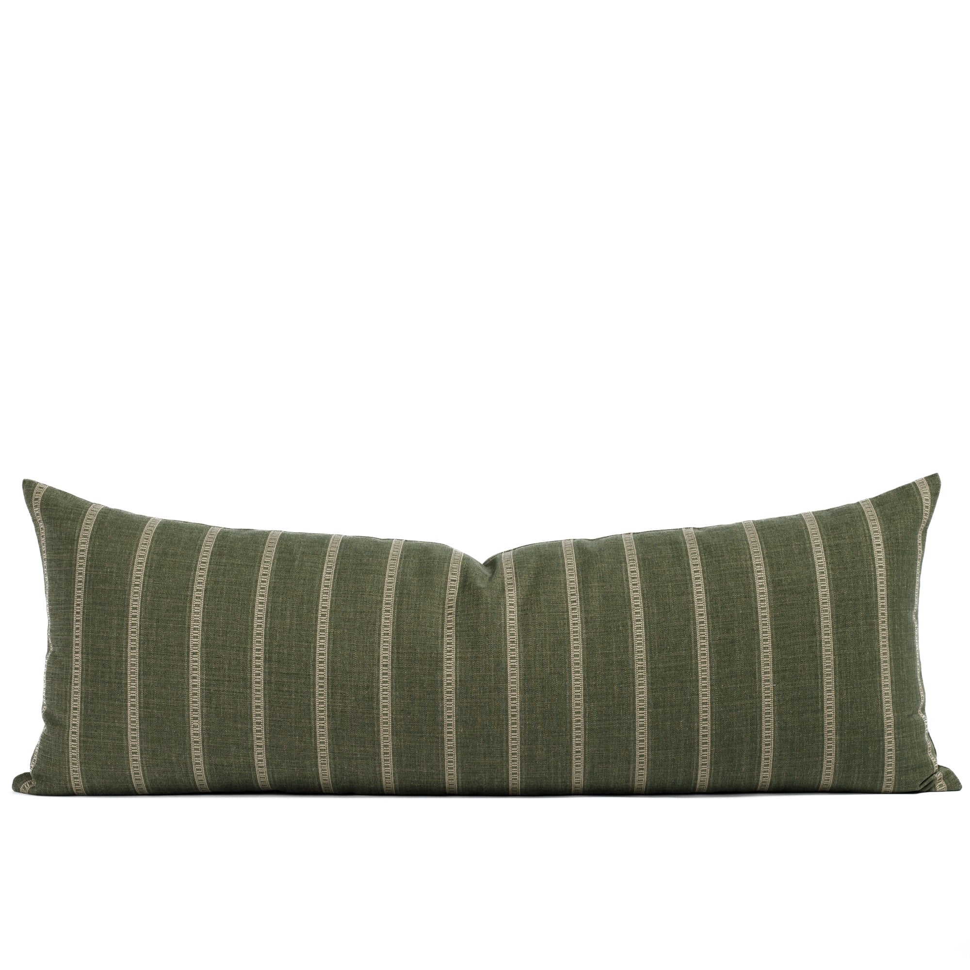 Brunswick Stripe 16x42 Bolster Pillow in Moss Green - Perfect for Sofa, Bed & Home Decor