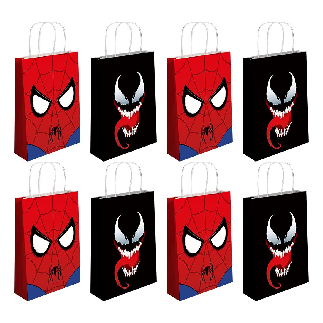 16 Pcs Spider Hero Party Favor Bags - Superhero Theme Birthday Party Supplies & Decorations - Perfect for Kids' Birthday Parties, Halloween Goodie Bags, and Superhero Themed Events