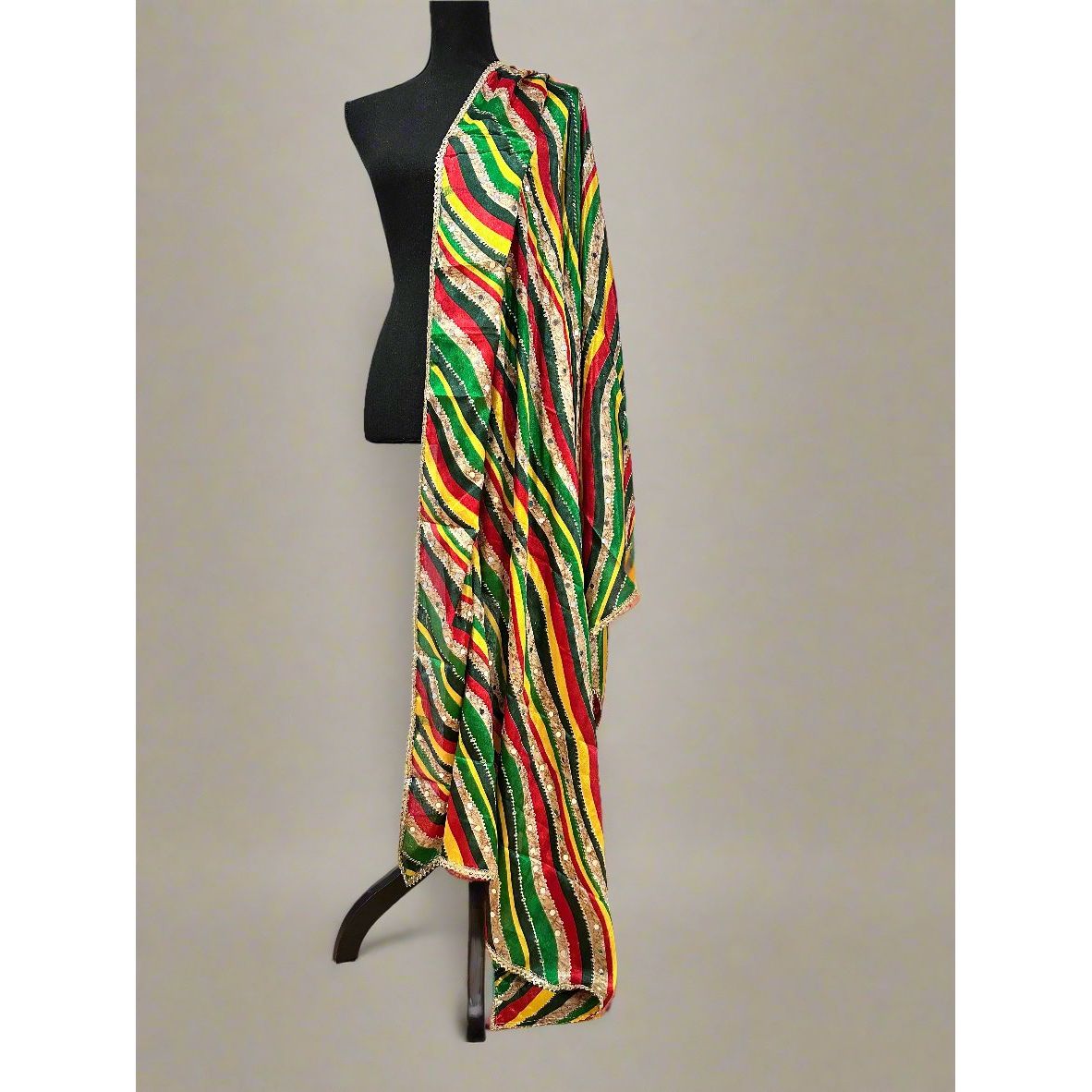Phulkari Style Heavy Dupatta - Handmade Punjabi Embroidered Scarf for Women - Perfect for Weddings, Parties & Festive Occasions