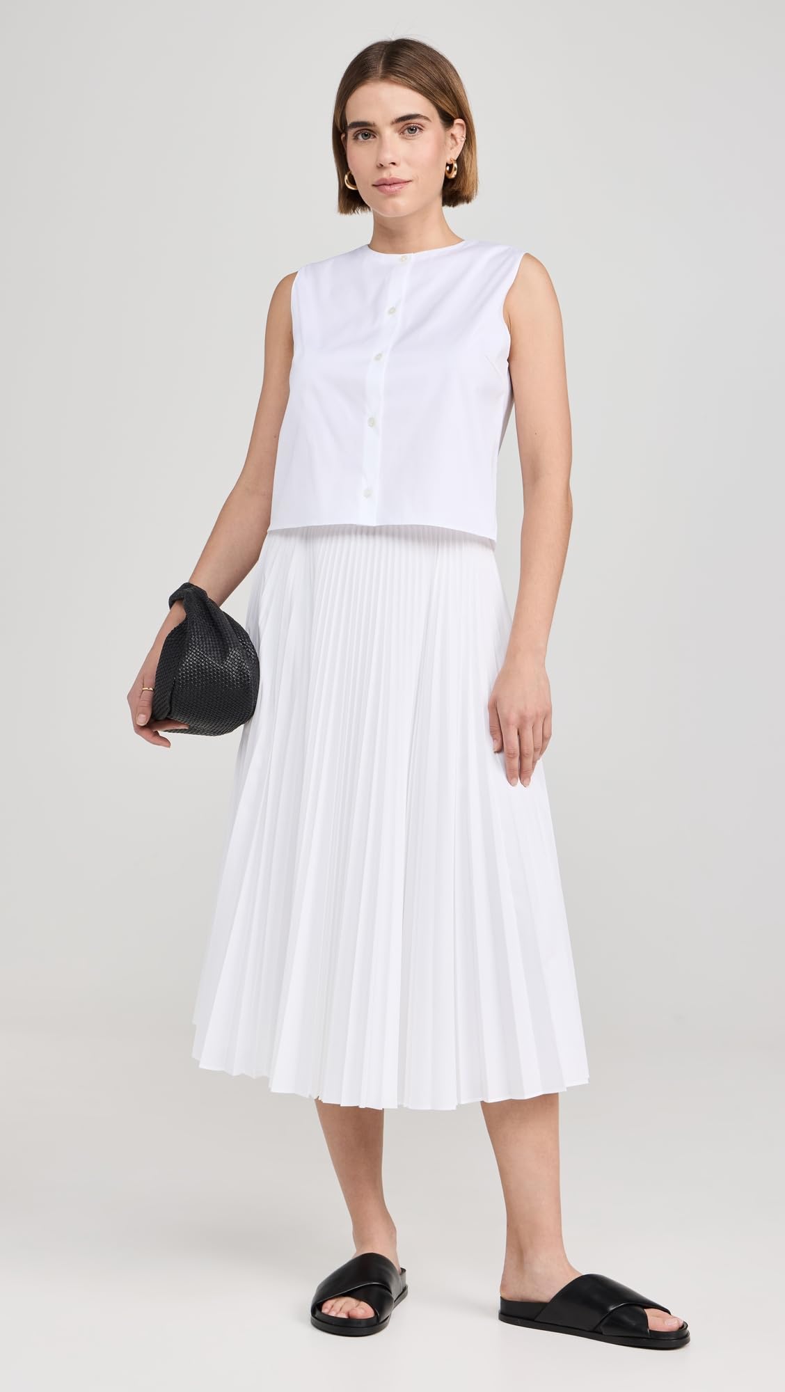 Theory Women's Pleated Midi Skirt - Elegant A-Line Knee-Length Skirt for Office & Casual Wear | Perfect for Work, Dates & Special Occasions