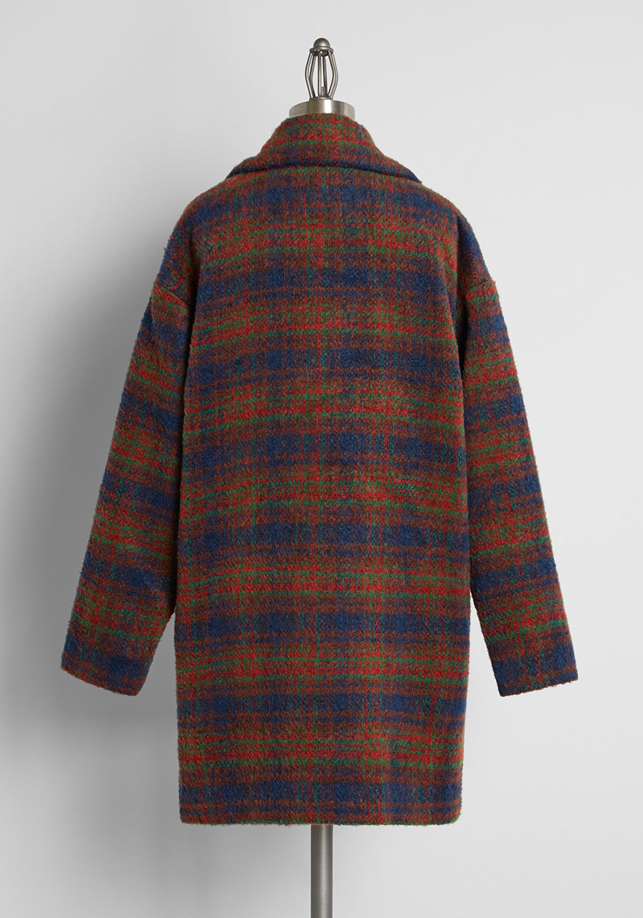 Stylish Oversized Plaid Coat for Women - Perfect for Fall & Winter Fashion, Outdoor Activities, and Casual Wear