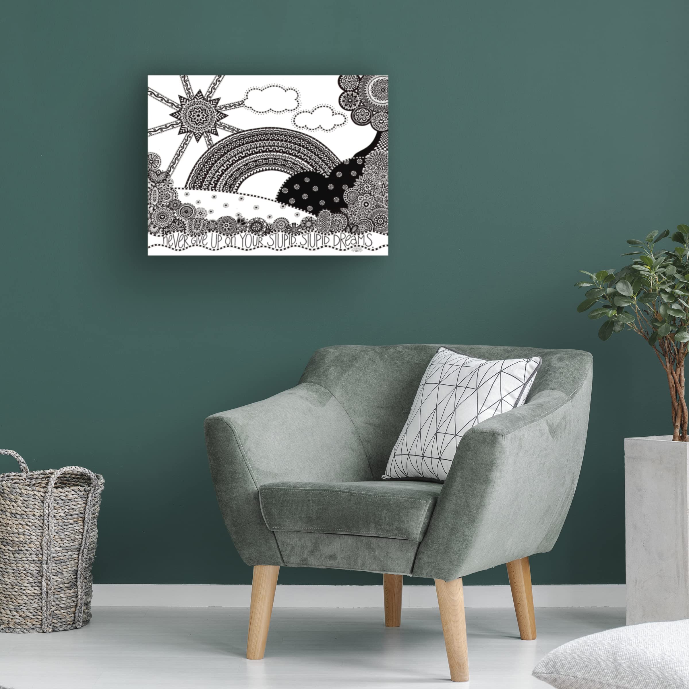 Siobhan 'Rainbow' Canvas Art Print - 35x47 Inch Modern Wall Decor for Living Room, Bedroom & Office | Trademark Fine Art Collection