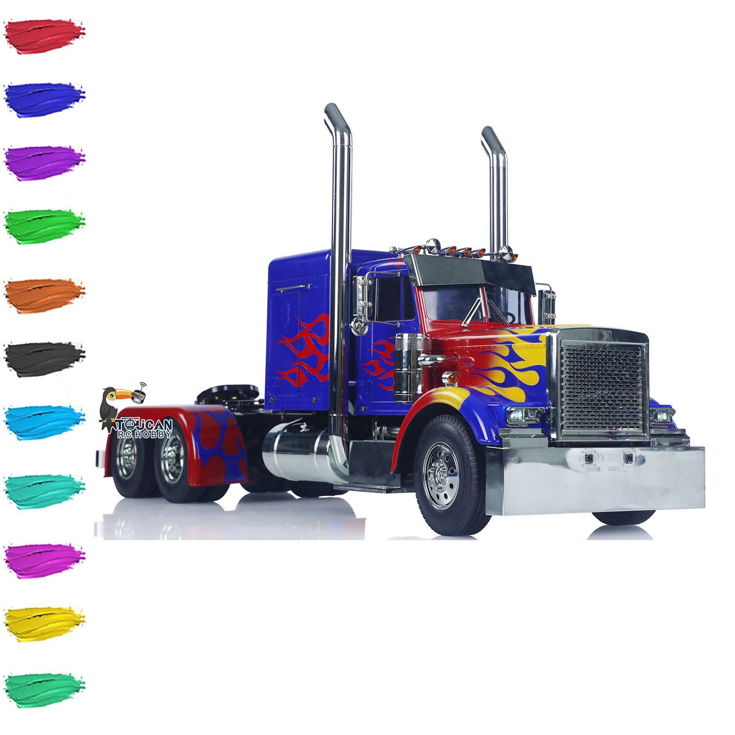 TAMIYA 1/14 Scale 6x4 RC Tractor Truck Model Kit 56344 - Remote Control Car with Assembled Painted Body, LED Lights, ESC, Servo, Smoke Unit & Sound System - Perfect for RC Hobbyists and Truck Enthusiasts