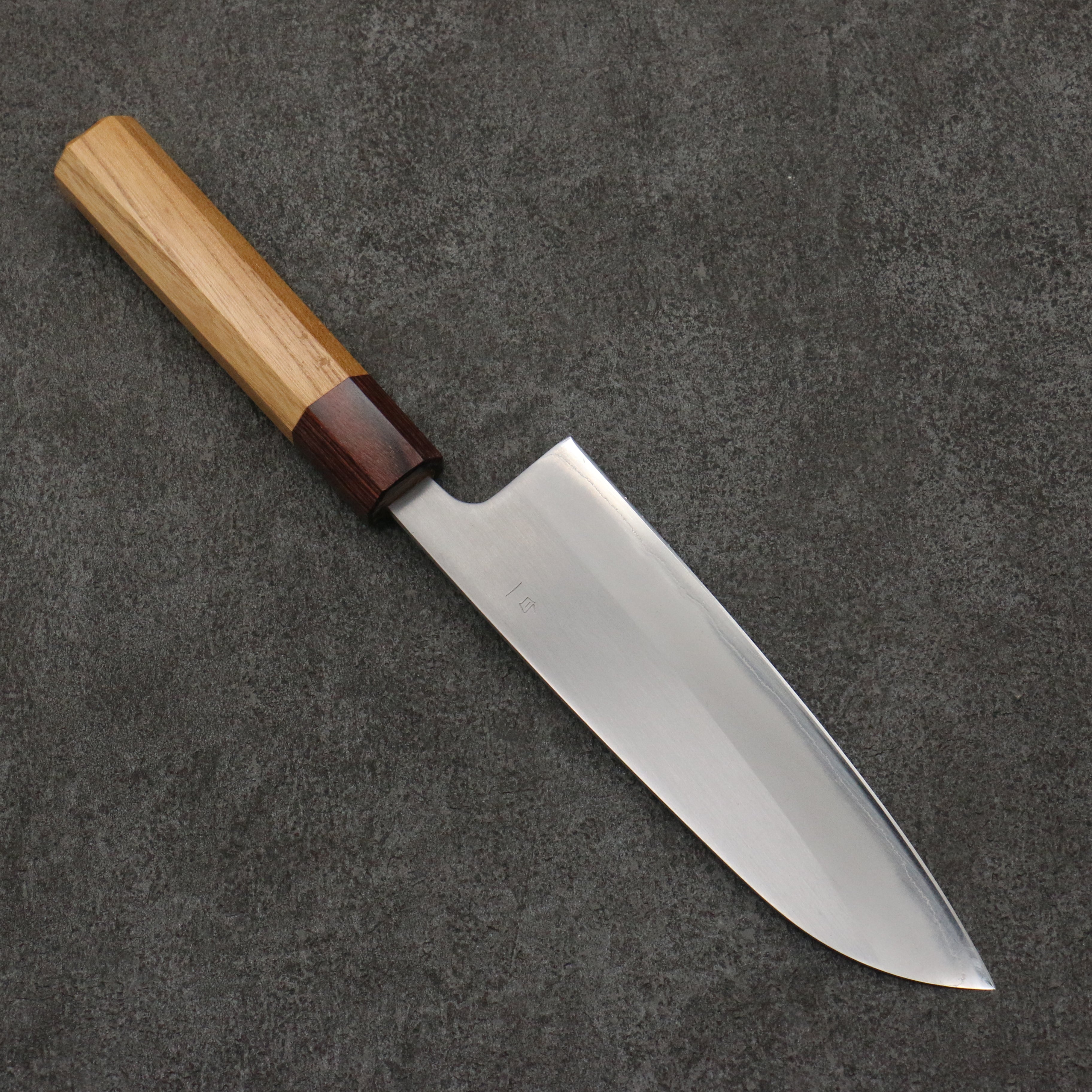Premium Oul White Steel No.1 Santoku Knife 165mm with Japanese Elm Handle - Professional Kitchen Knife for Slicing, Dicing & Chopping Vegetables, Meat & Fish