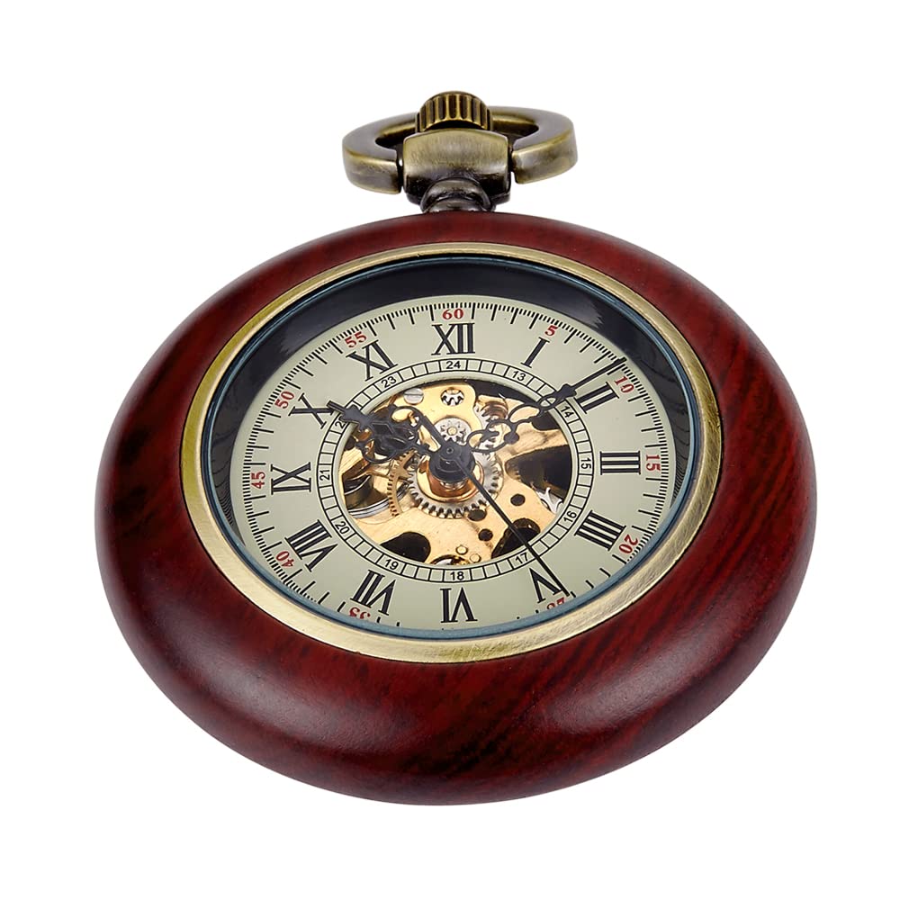 Vintage Men's Mechanical Pocket Watch with Roman Numerals - Classic Hand-Winding Timepiece for Collectors & Gifts | Perfect for Weddings, Steampunk Fashion & Formal Events