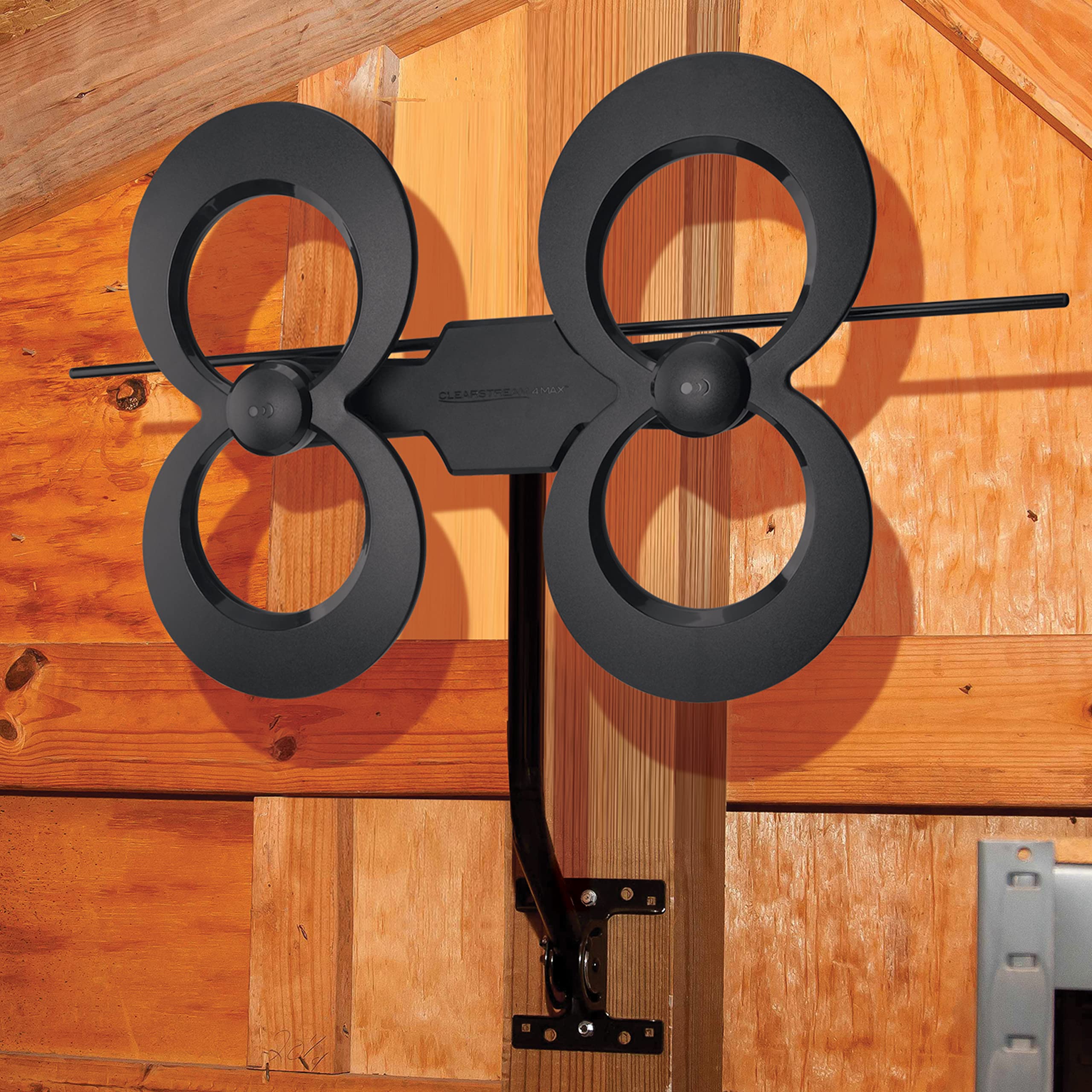 Antennas Direct ClearStream 4MAX Complete TV Antenna - Indoor/Outdoor UHF VHF Multi-Directional HDTV Antenna with 70+ Mile Range | Includes Cable, Mast, Amplifier & Splitter | Perfect for Home, RV & Camping TV Reception