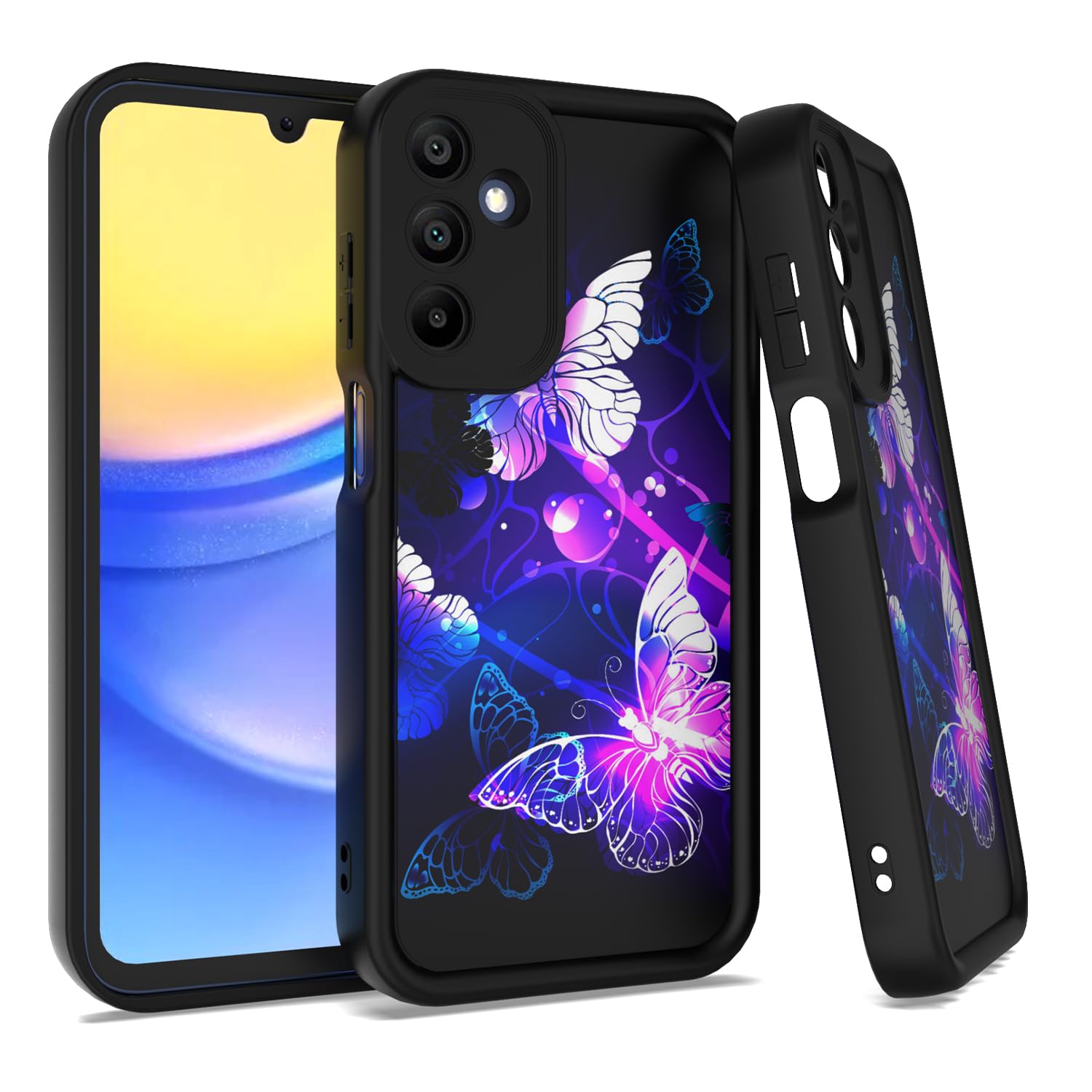 Samsung Galaxy A15 5G Phone Case - Slim Shockproof Silicone Protective Cover for Women with Butterfly Design | Perfect for Everyday Use, Work & Travel Protection