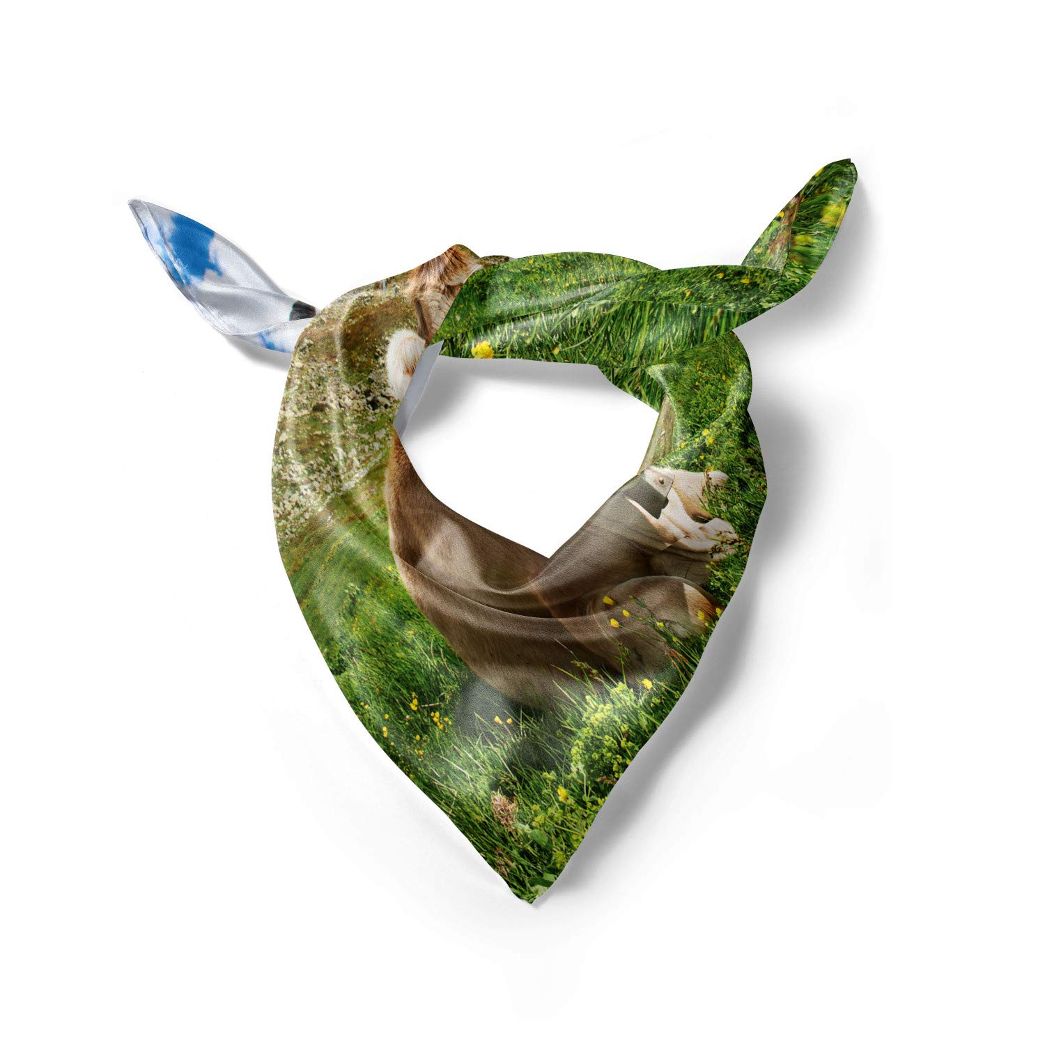 Ambesonne Cattle Head Scarf - Alpine Mountain Milk Cow Print Hair Wrap for Women | Fashionable Bandana for Outdoor Activities, Yoga & Travel Accessories