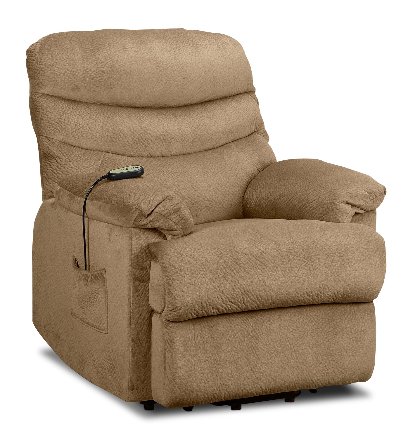 Bradey Power Lift Recliner Chair - Heavy Duty Electric Reclining Sofa with Remote Control, Camel Color - Perfect for Elderly, Living Room, Home Theater & Relaxation