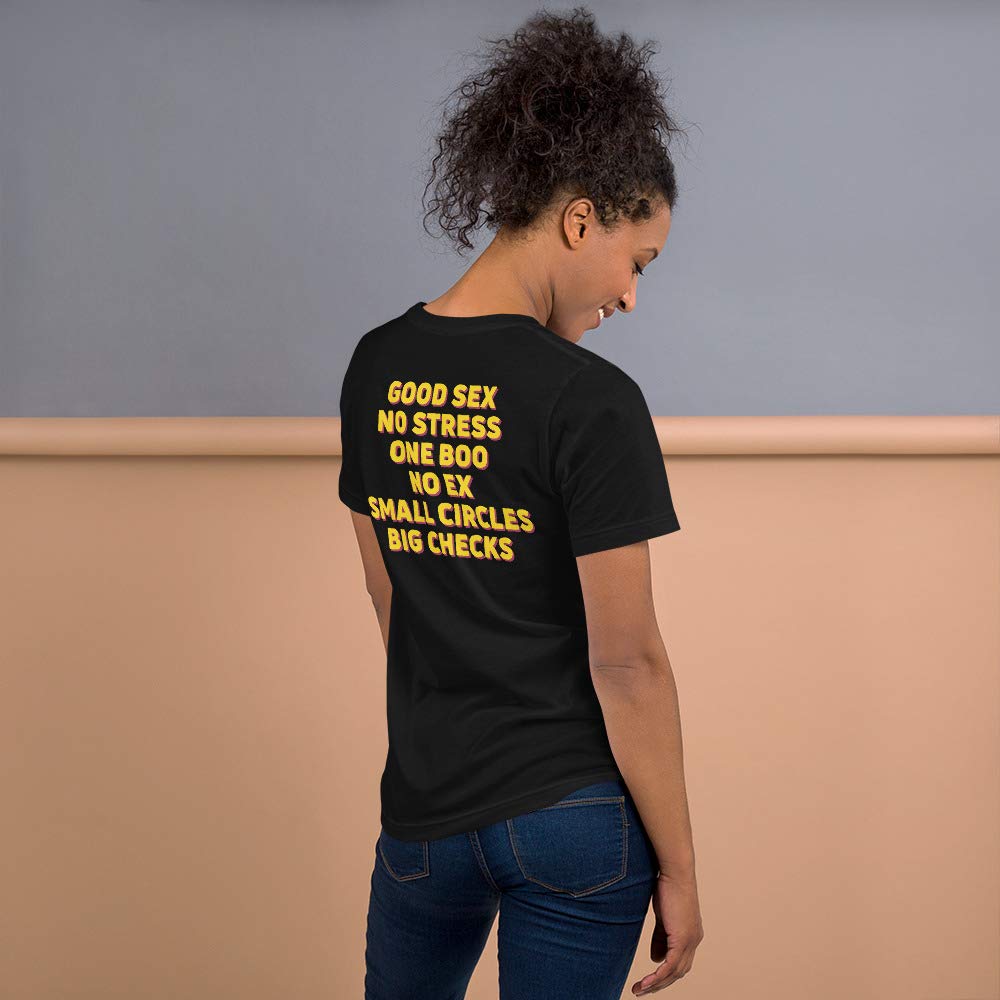 Unisex No Stress 'Good Sex' Graphic T-Shirt - Small Circle Big Checks Design - Comfortable Fit for Casual Wear & Street Style