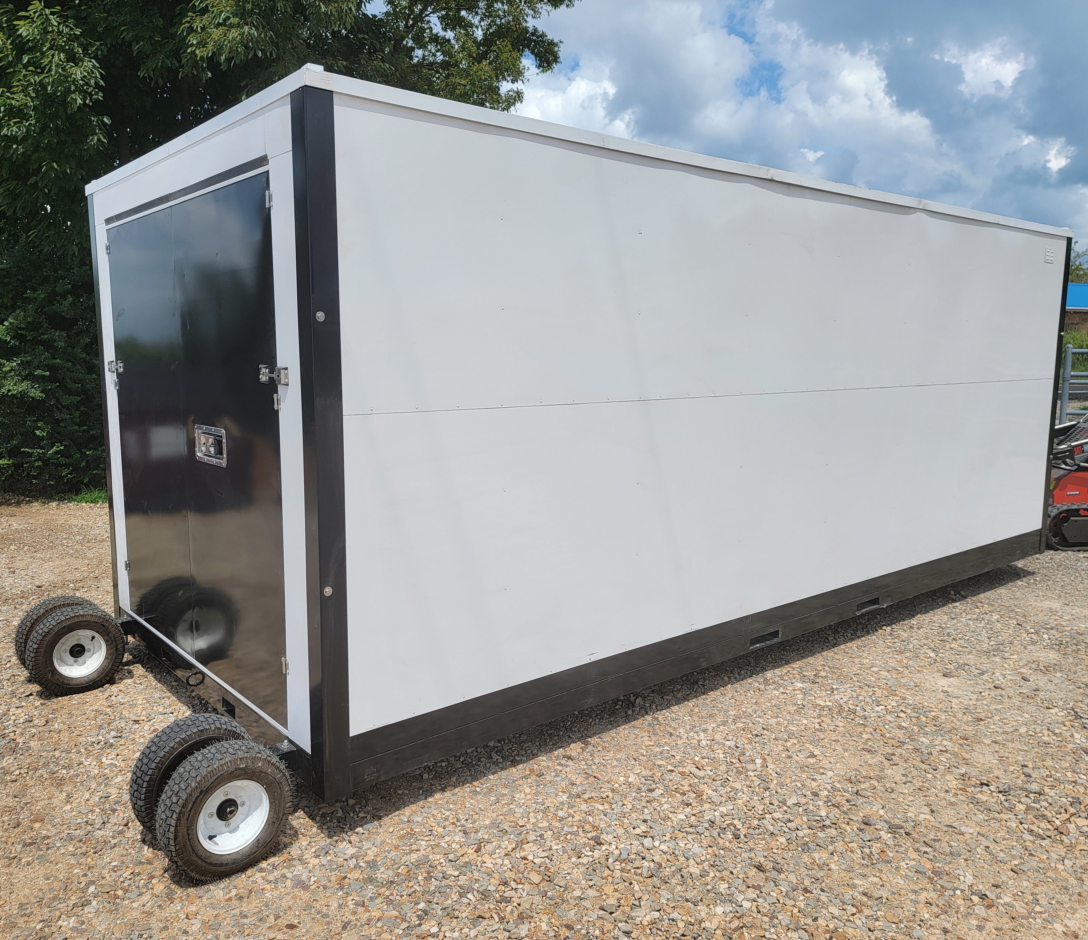 8'x20' Single Door Portable Storage Shed - Relocatable Steel Container Building for Outdoor Storage, Backyard, and Workspace Organization