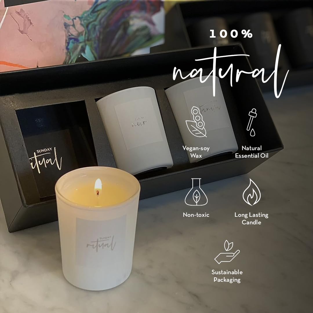 Premium Scented Candles Set - Non-Toxic, Long-Lasting 6-Hour Burn Home Fragrance Candles | Trio Gift Set (White Collection, 3x2.1oz) for Relaxation, Meditation & Romantic Ambiance