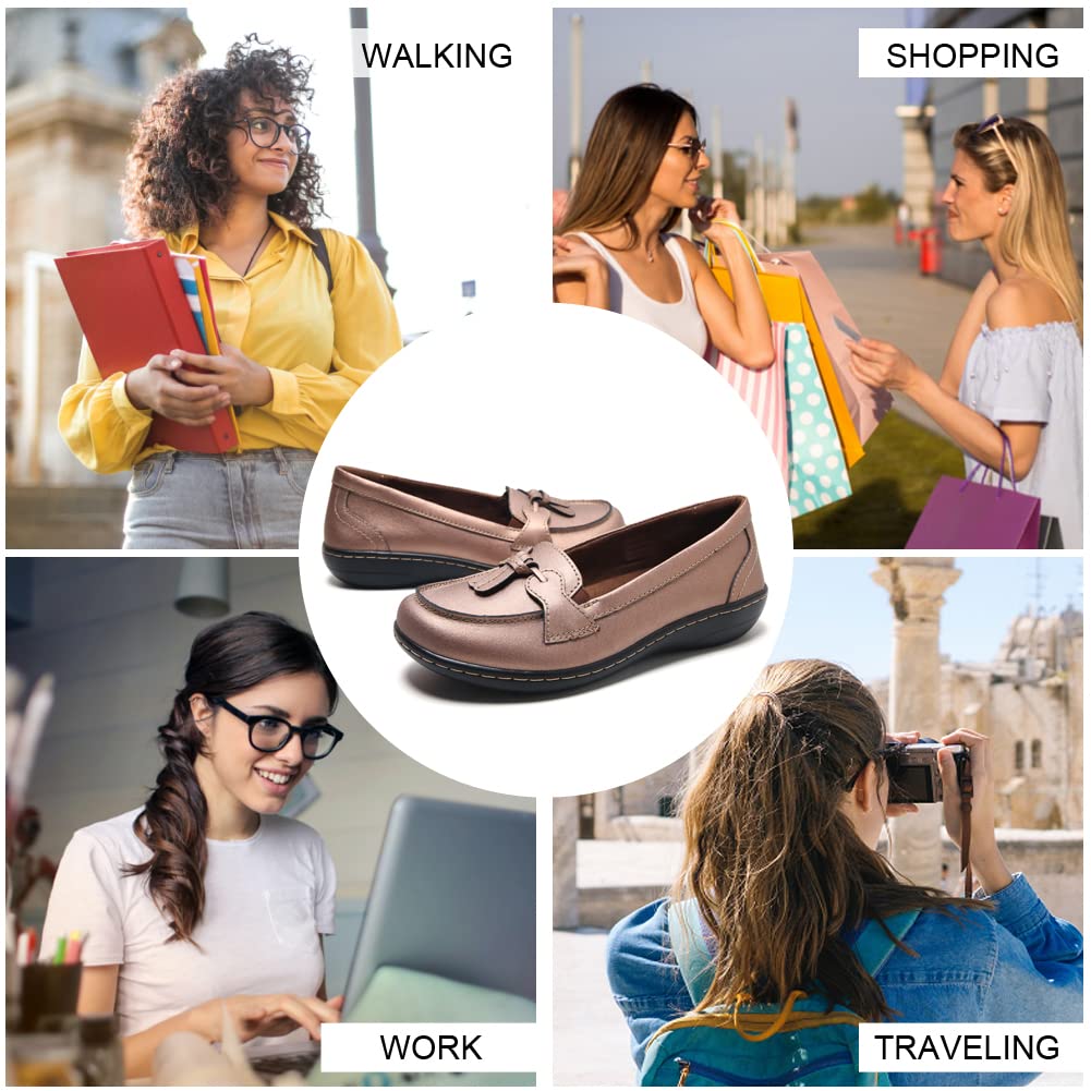 Women's Maichal Slip-On Loafers - Comfortable Leather Tassel Dress Shoes for Work, Office & Casual Wear | Elegant & Stylish Footwear for Everyday Use