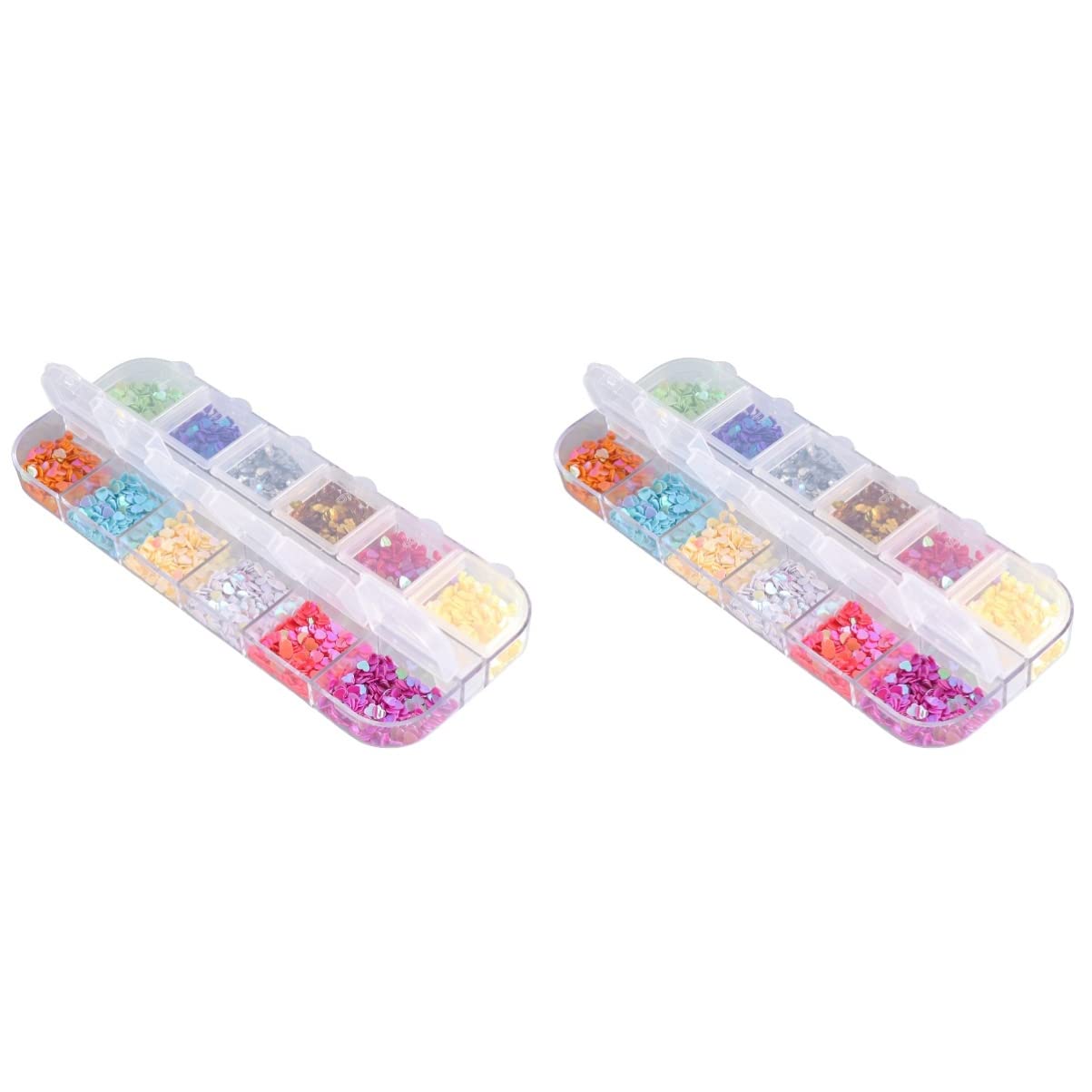 ARTIBETTER 2-Piece Nail Art Glitter Kit - Heart Shaped Sequins, Gemstones & Paillettes for DIY Nail Designs | Perfect for Manicures, Pedicures & Special Occasions