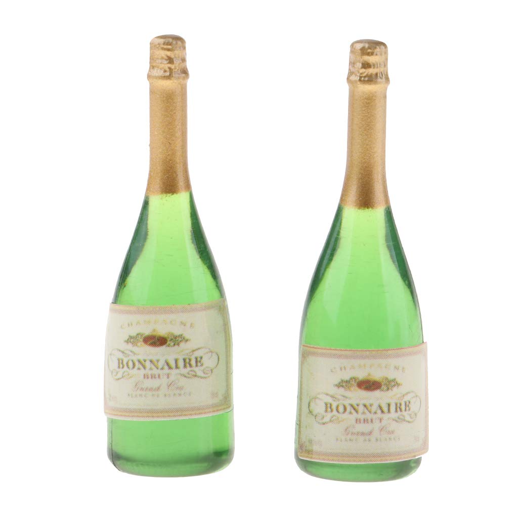 DYNWAVE 1/12 Scale Miniature Liquor Bottles Set - 2PCS Dollhouse Accessories for Kitchen, Bar & Diorama Display - Perfect for Mini Food Collectibles, DIY Scenes & Model Decorations