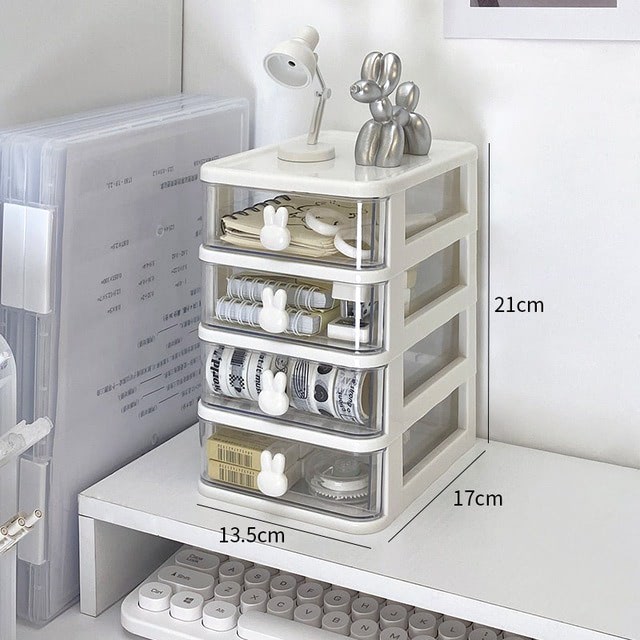 Cute Mini Desk Drawer Organizer - Portable Storage Box for Office, School & Home - Perfect for Stationery, Makeup & Small Items Organization