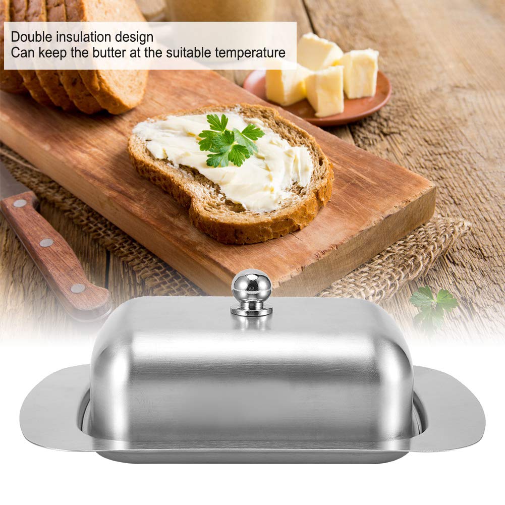 Stainless Steel Butter Dish with Lid - Airtight Butter Container for Kitchen & Restaurant Use - Perfect for Home, Dining, and Food Storage