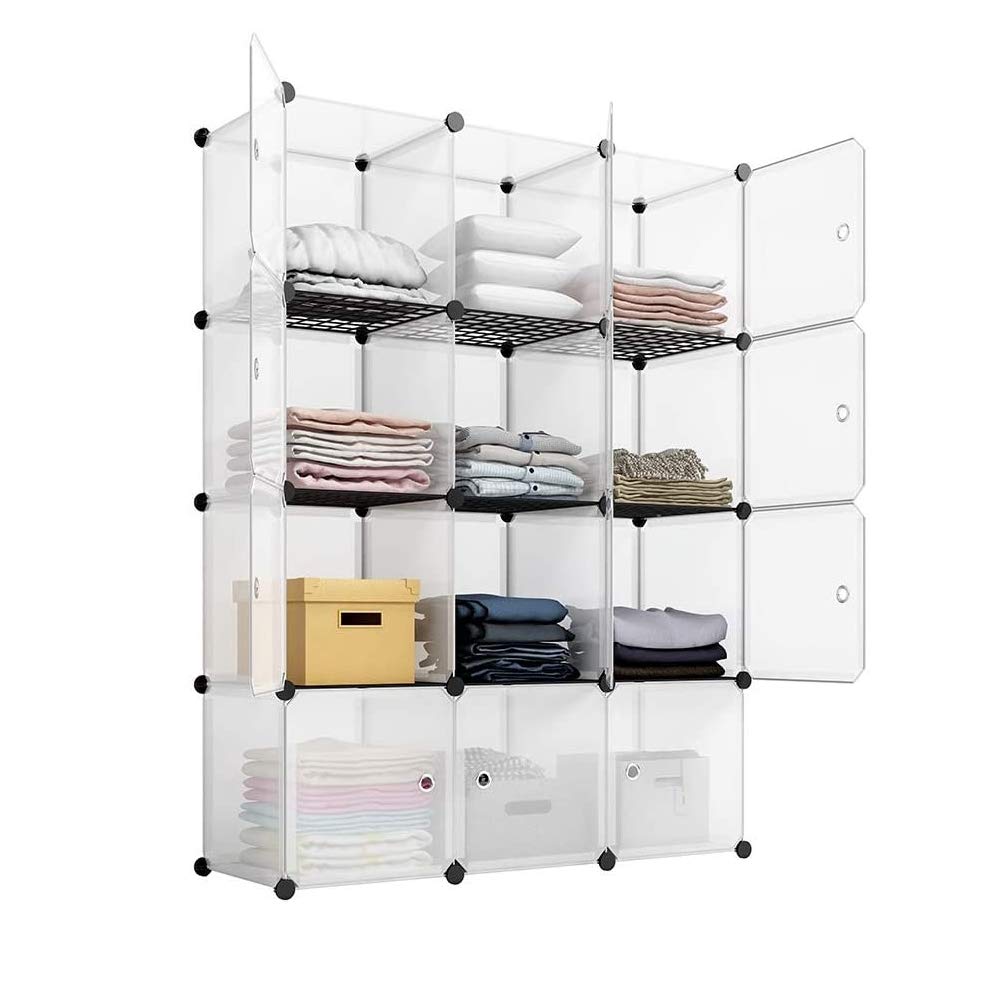 Ochine 6-Cube White Storage Organizer - DIY Closet Cabinet, Bookshelf & Square Plastic Shelves for Home, Office, Bedroom, Living Room & Garden - Perfect for Organizing Toys, Books, Clothes & Decor (Ships from USA)