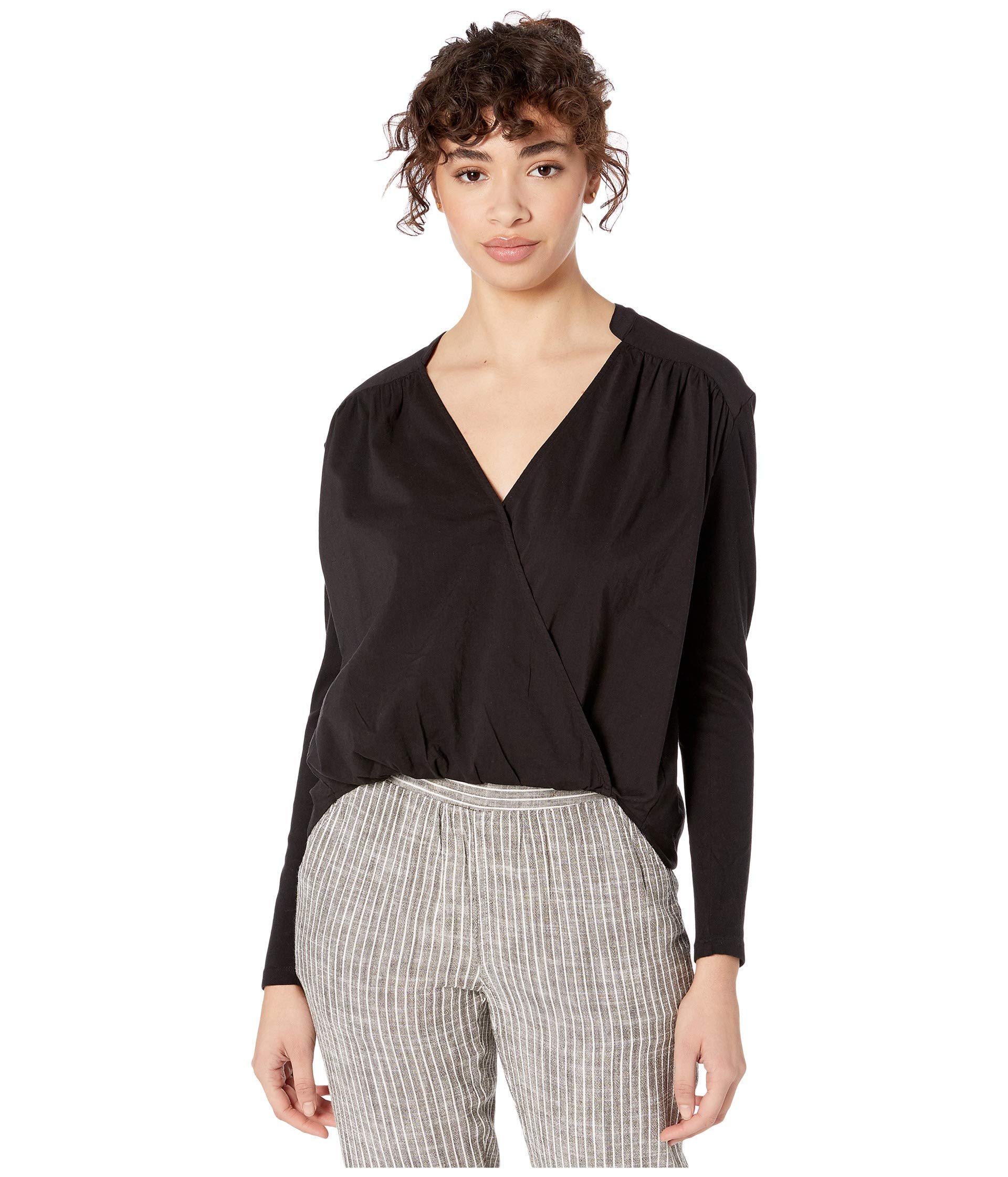 Splendid Women's Foley Surplice Long Sleeve Blouse - Elegant V-Neck Tunic Top for Work, Date Night & Special Occasions