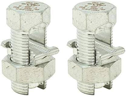 Southwire SB2/0-8CPD Split Bolt Connector - 2 Pack, Dual-Rated for Copper & Aluminum Conductors (2/0 STR-1/0 STR), Gray - Ideal for Electrical Wiring, Panel Connections & DIY Projects