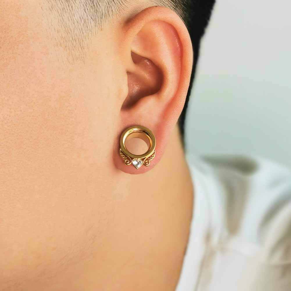 TBOSEN 1 Pair Stainless Steel Ear Gauges & Plugs - 2g to 1