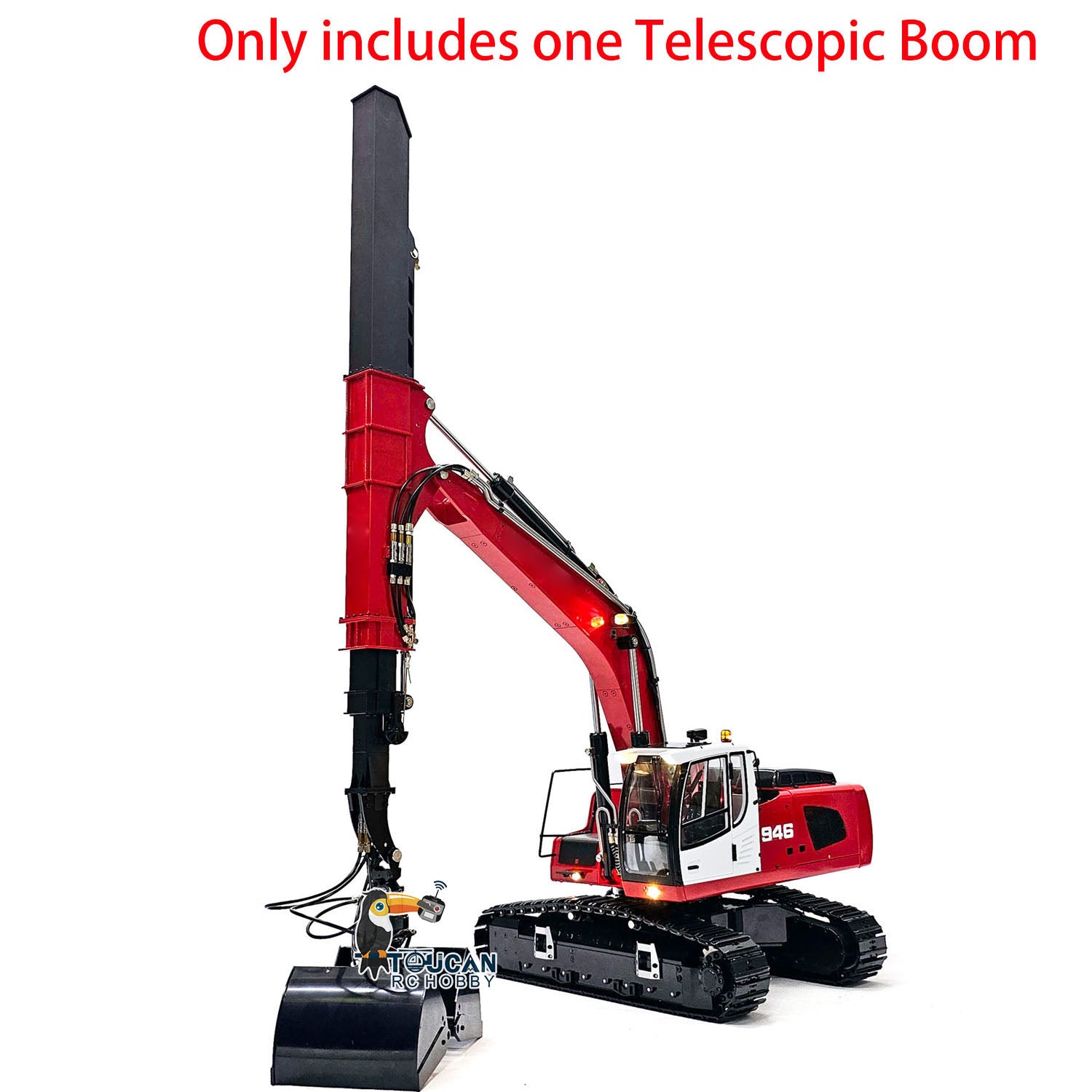 Upgraded Metal Telescopic Boom Parts for Tongde 1/14 Hydraulic RC Excavator 946 EC380 - DIY Accessory for Remote Control Digger Car | Perfect for RC Construction Vehicle Enthusiasts & Model Collectors