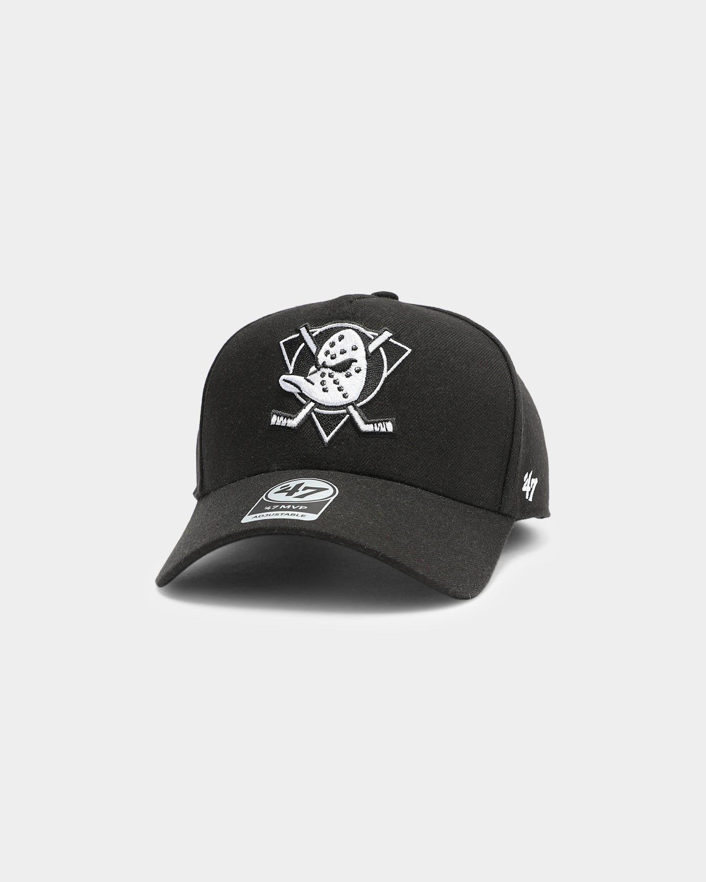 47 Brand Anaheim Ducks MVP DT Snapback Hat - Black & White Adjustable Baseball Cap for Men & Women - Perfect for Hockey Games, Sports Events & Casual Wear