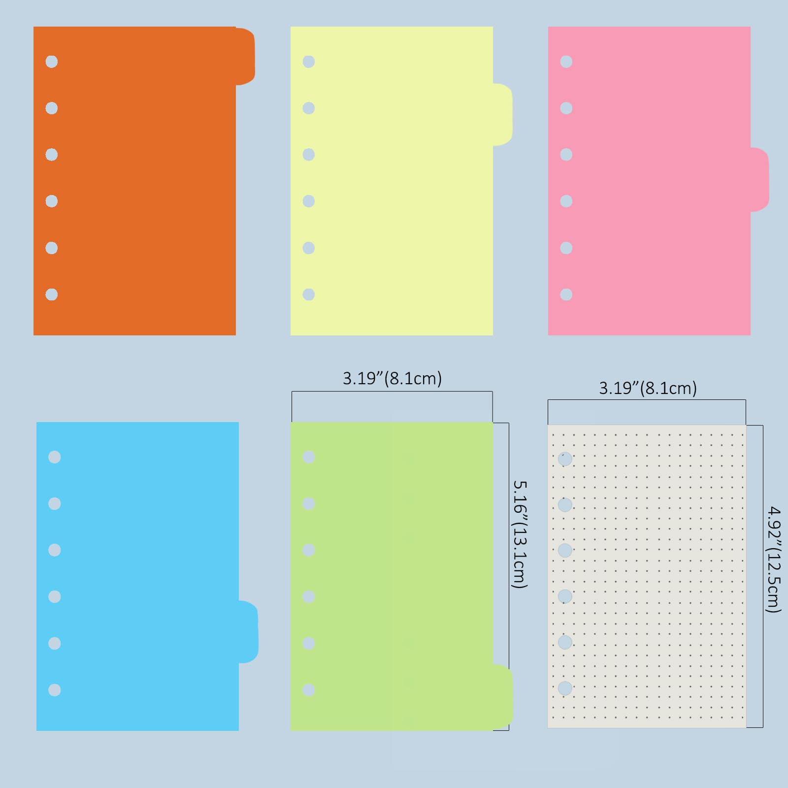 Harphia A7 6-Hole Binder Refill Set - 90 Sheets Dotted Loose Leaf Paper with Stickers & Dividers | Planner Inserts with Pockets for A7 6-Ring Refillable Notebook | Perfect for Bullet Journaling, Note Taking & Organization