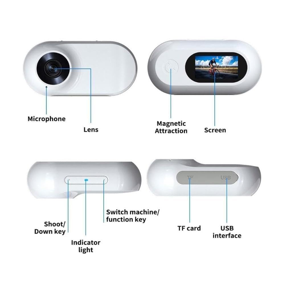 1080P HD Pet Silicone Collar Camera with Color Screen - Waterproof Cycling Action Camera for Outdoor Sports, Hiking & Lost Pet Tracking
