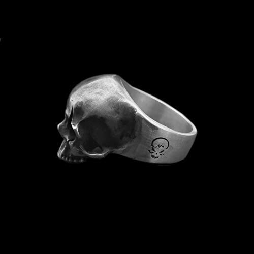 925 Sterling Silver Skull Ring for Men - Gothic Punk Jewelry, Scar No Jaw Design, Perfect Christmas Gift for Him - Ideal for Halloween, Biker Style & Edgy Fashion