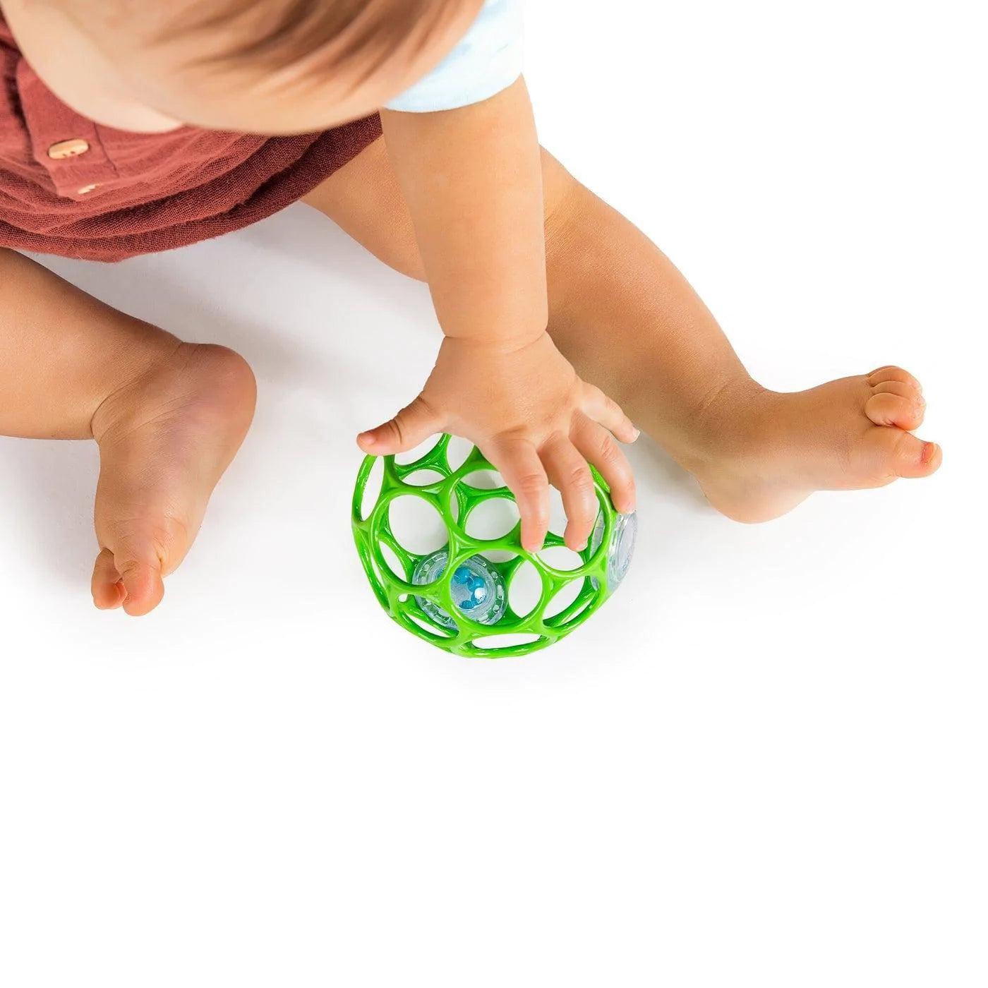 Bright Starts Oball 4 Rattle - Easy-Grip Baby Toy with Colorful Beads (Single Pack) - Perfect for Infant Sensory Play & Early Development