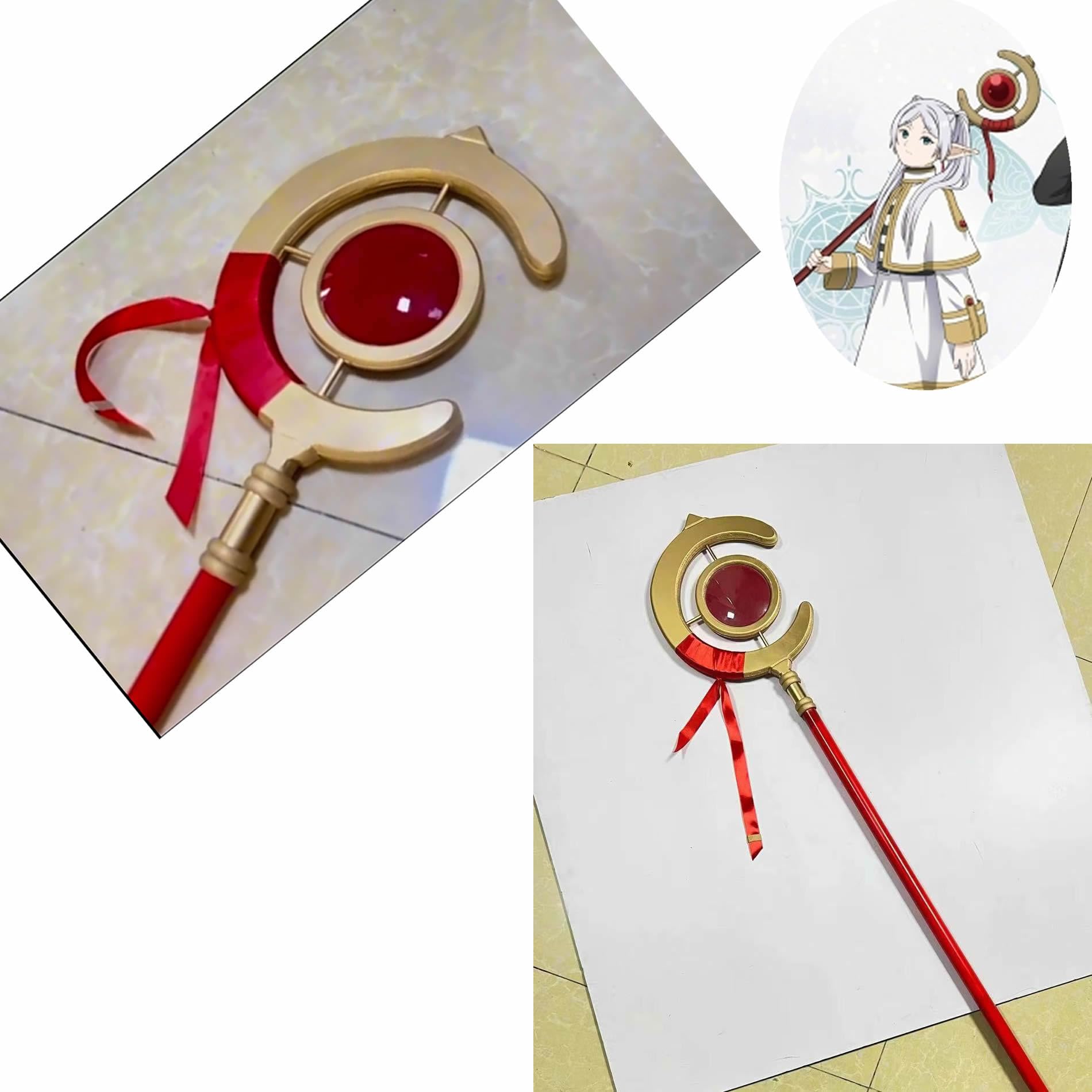 Frieren Earrings & Wand Prop Set - Anime Cosplay Accessories for Frieren Costume (PVC Material, Item#9711-01) - Perfect for Cosplay Events, Halloween, and Anime Conventions
