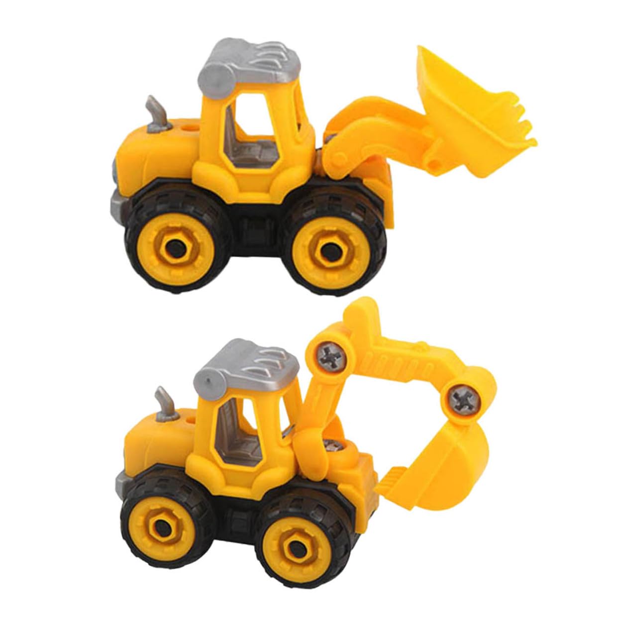 4Pcs Abaodam Kids Construction Vehicle Toys - DIY Assembled Excavator Toy Set for Toddlers & Preschoolers | Early Learning STEM Educational Toys for Boys & Girls | Perfect for Birthday Gifts & Pretend Play