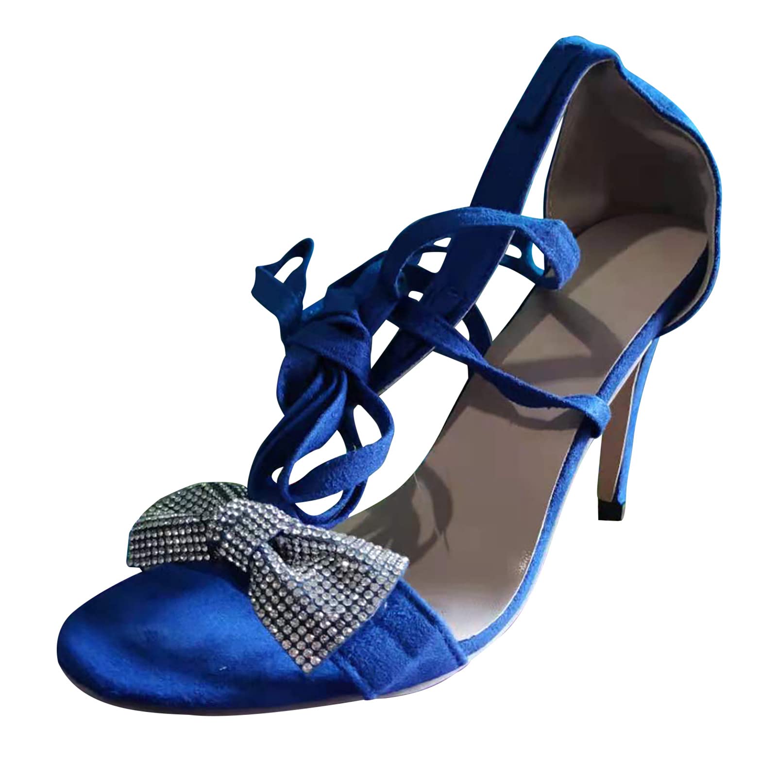 FAMOORE Women's Fashion Sandals Size 9 - Furry Pearls Flip Flops Slippers with Wedge Heel for Casual Wear | Perfect for Beach, Pool, and Summer Outfits | Blue Color