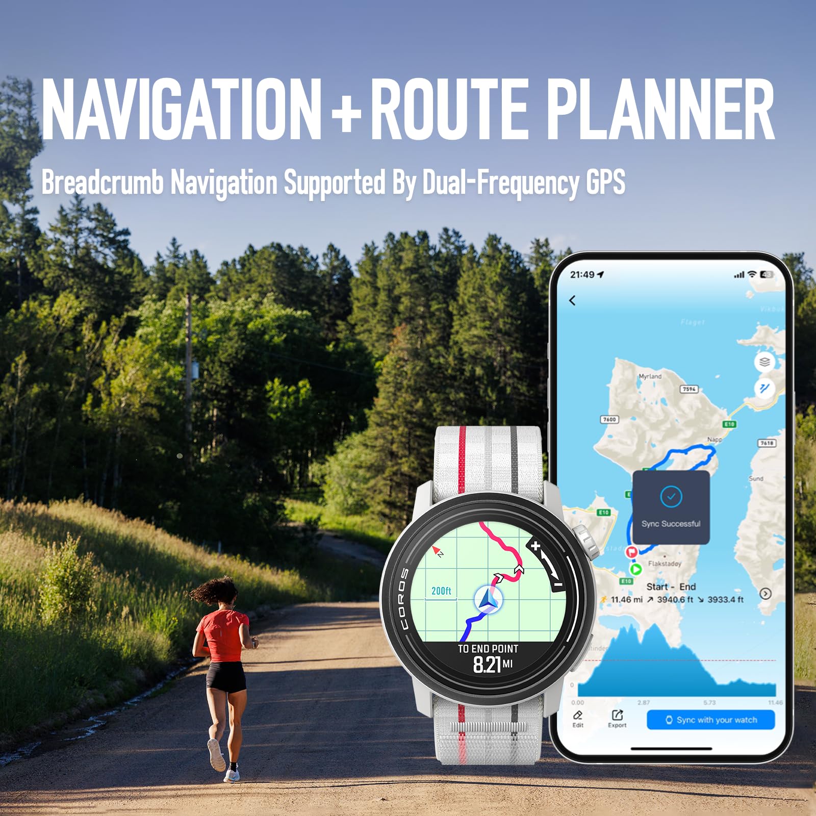 COROS PACE 3 GPS Sports Watch - Lightweight & Comfortable with 17-Day Battery Life | Dual-Frequency GPS, Heart Rate Monitor, Sleep Tracking & Training Plans | Perfect for Running, Cycling, Skiing & Outdoor Adventures (Nylon Band, Chalk Nylon)