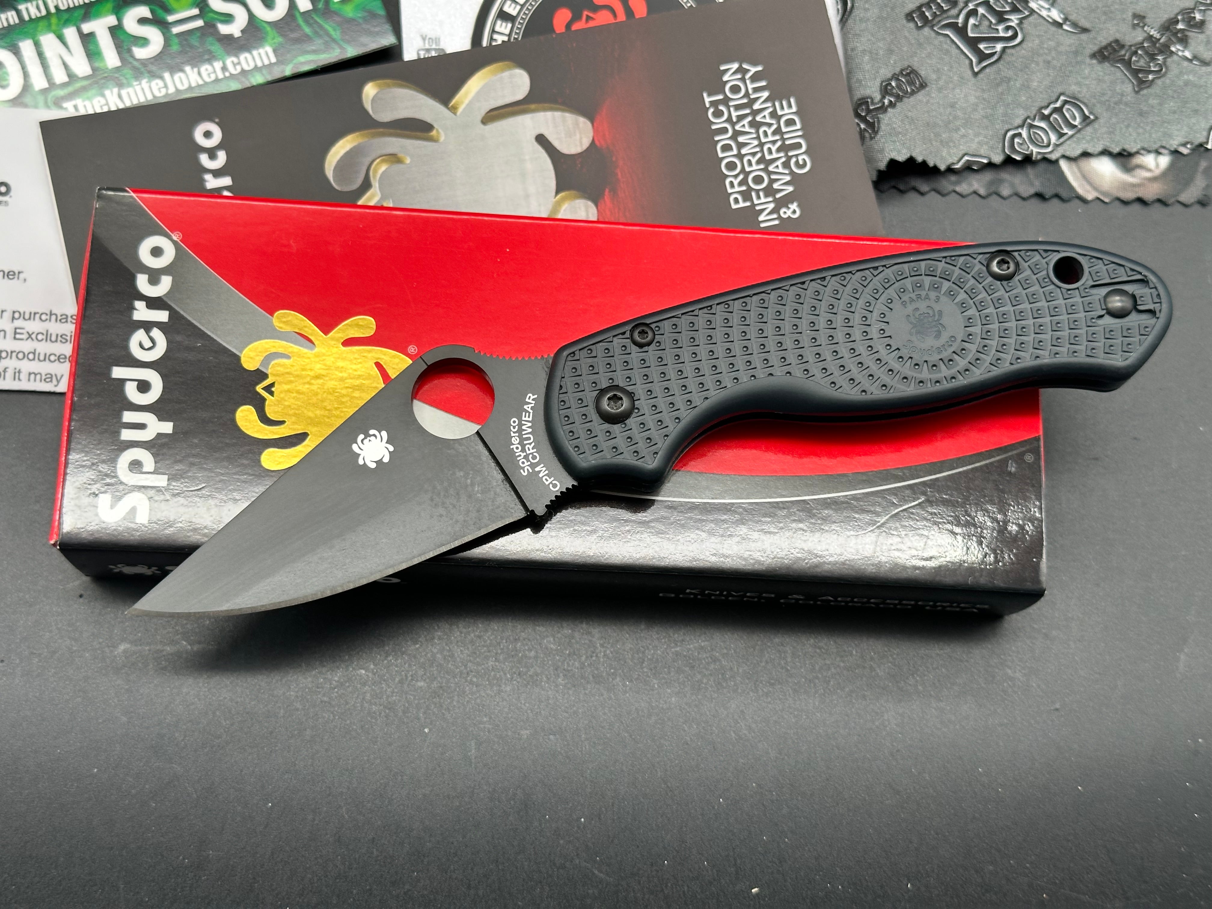 Spyderco Para3 Lightweight Knife - Joker Exclusive CrewWare Edition | EDC Folding Pocket Knife for Outdoor, Camping & Everyday Carry